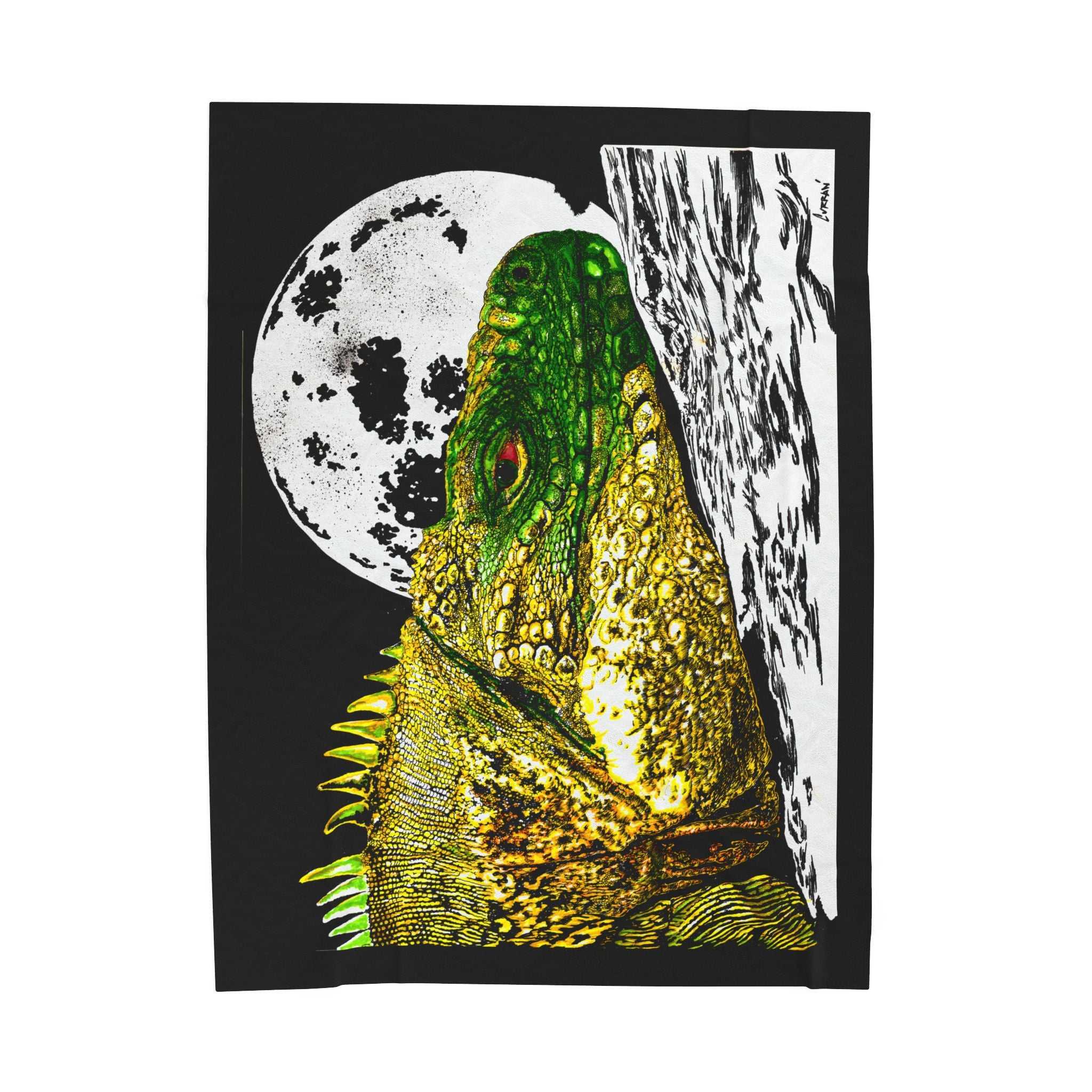 Reptile Moon Velveteen Plush Blanket Cozy Wildlife Decor