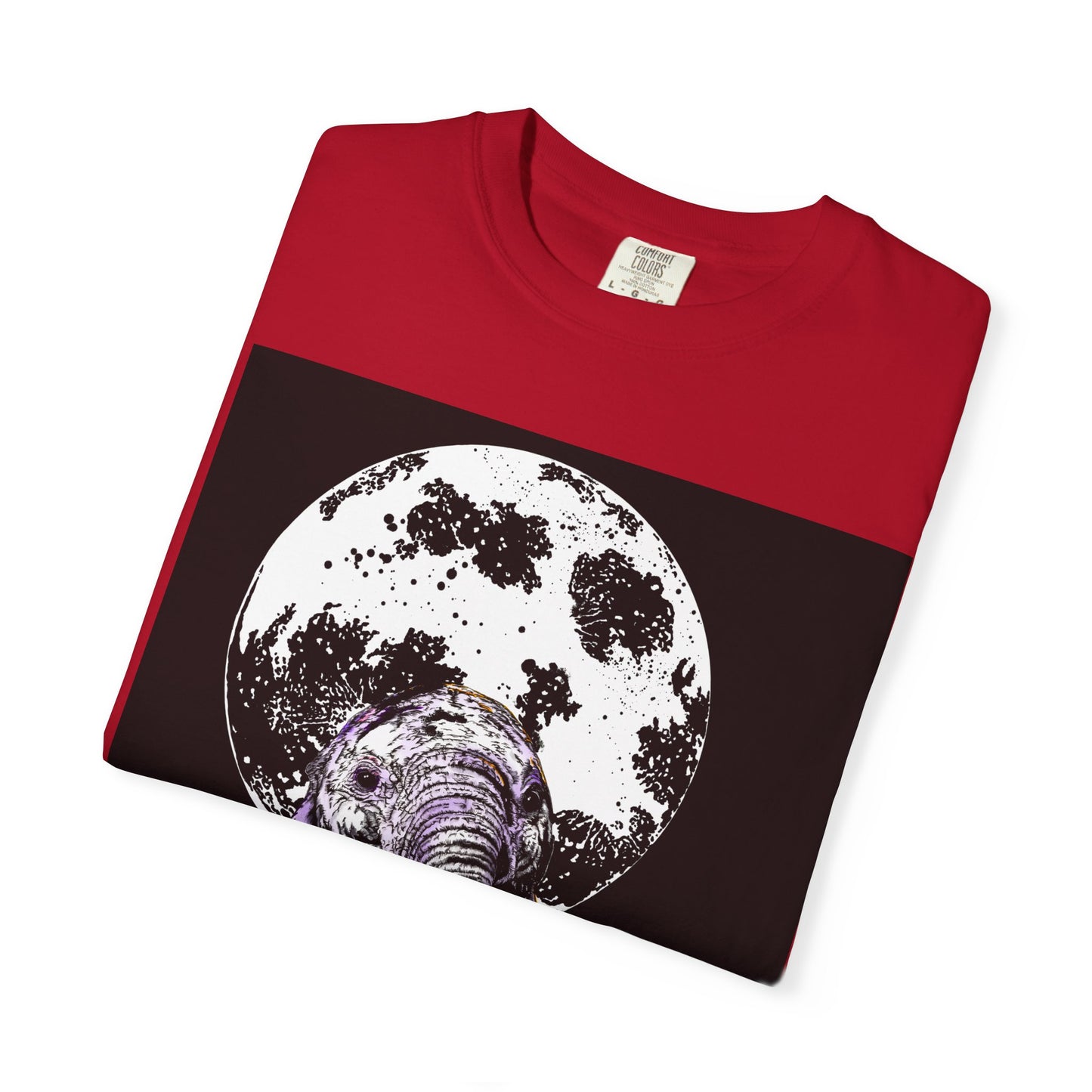 Moonlit Baby Elephant Unisex T-shirt | Eco-Friendly Garment-Dyed Tee
