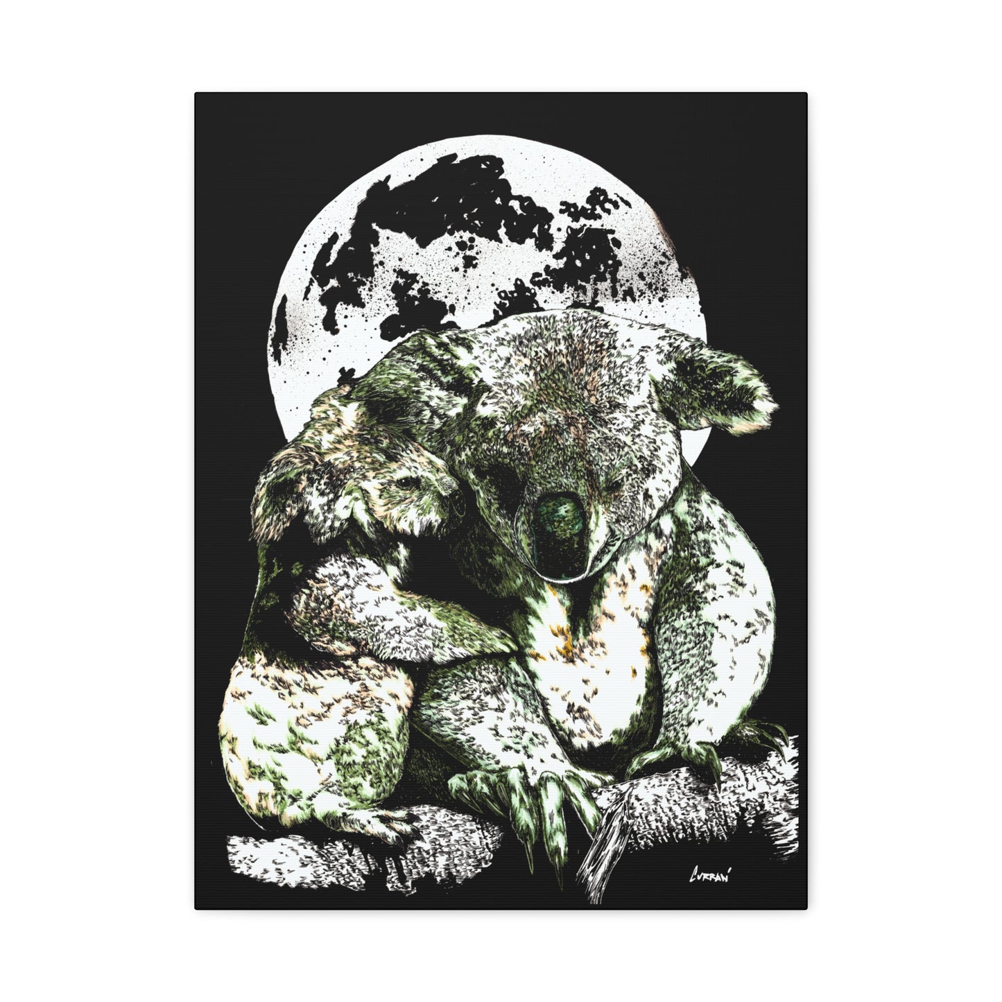 Koala Wall Art, Koala Print, Hand-Drawn Koalas, Wildlife Art, Cute Animal Art, Nature Wall Decor, Koala Lovers Gift. Printed on Matte Canvas, Stretched, 1.25"