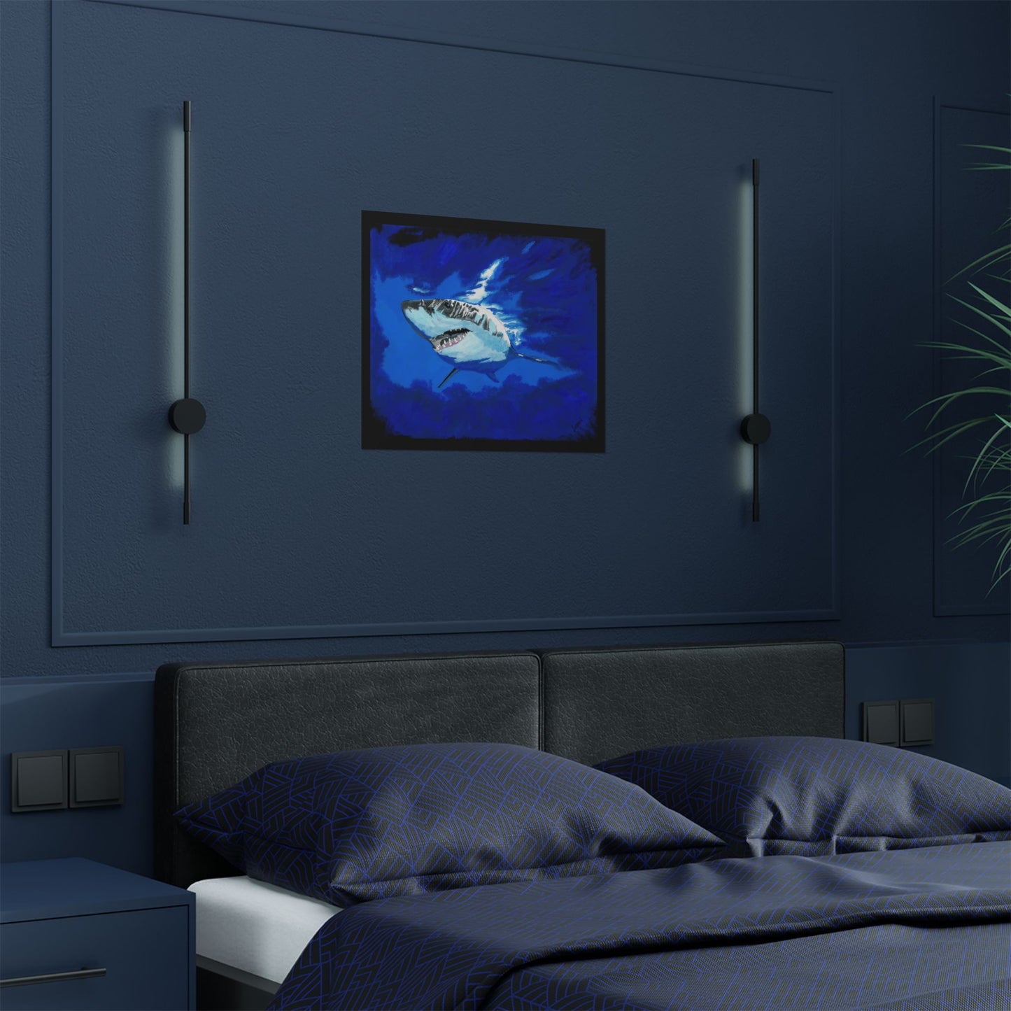 Ocean Adventure Shark Satin Poster (300gsm) - Vibrant Wall Art for Marine Life Lovers