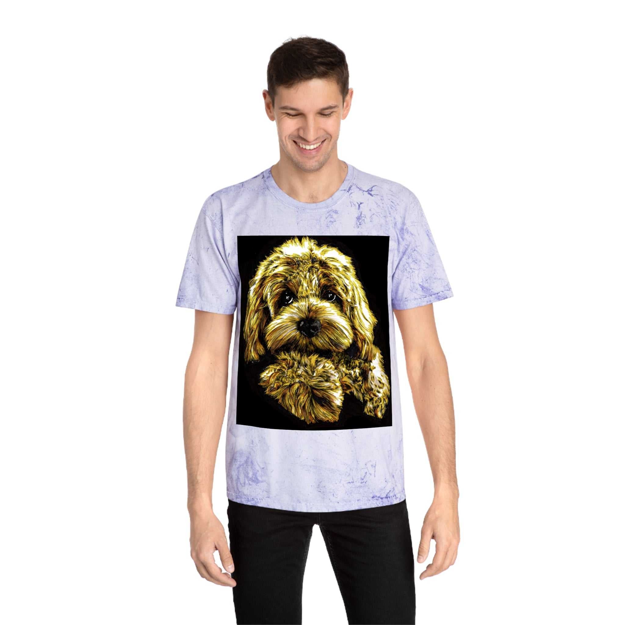 Get your hands on the adorable Puppy Color Blast Lover T-Shirt - Unisex Pet Portrait Tee today! Perfect for all dog lovers.