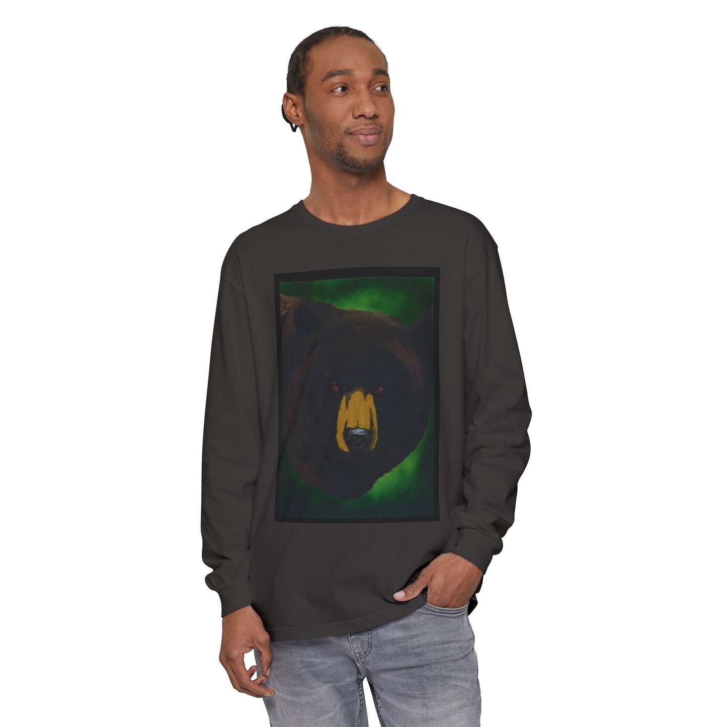 Brown Bear Portrait Long Sleeve Unisex T Shirt