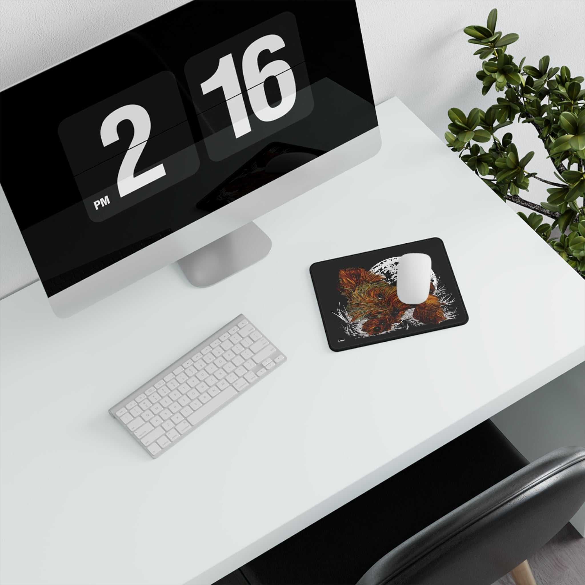 Adorn your desk with a charming Yorkshire Terrier Under Moonlight, Artistic Non-Slip Mouse Pad. Enhance your workspace with style and functionality!