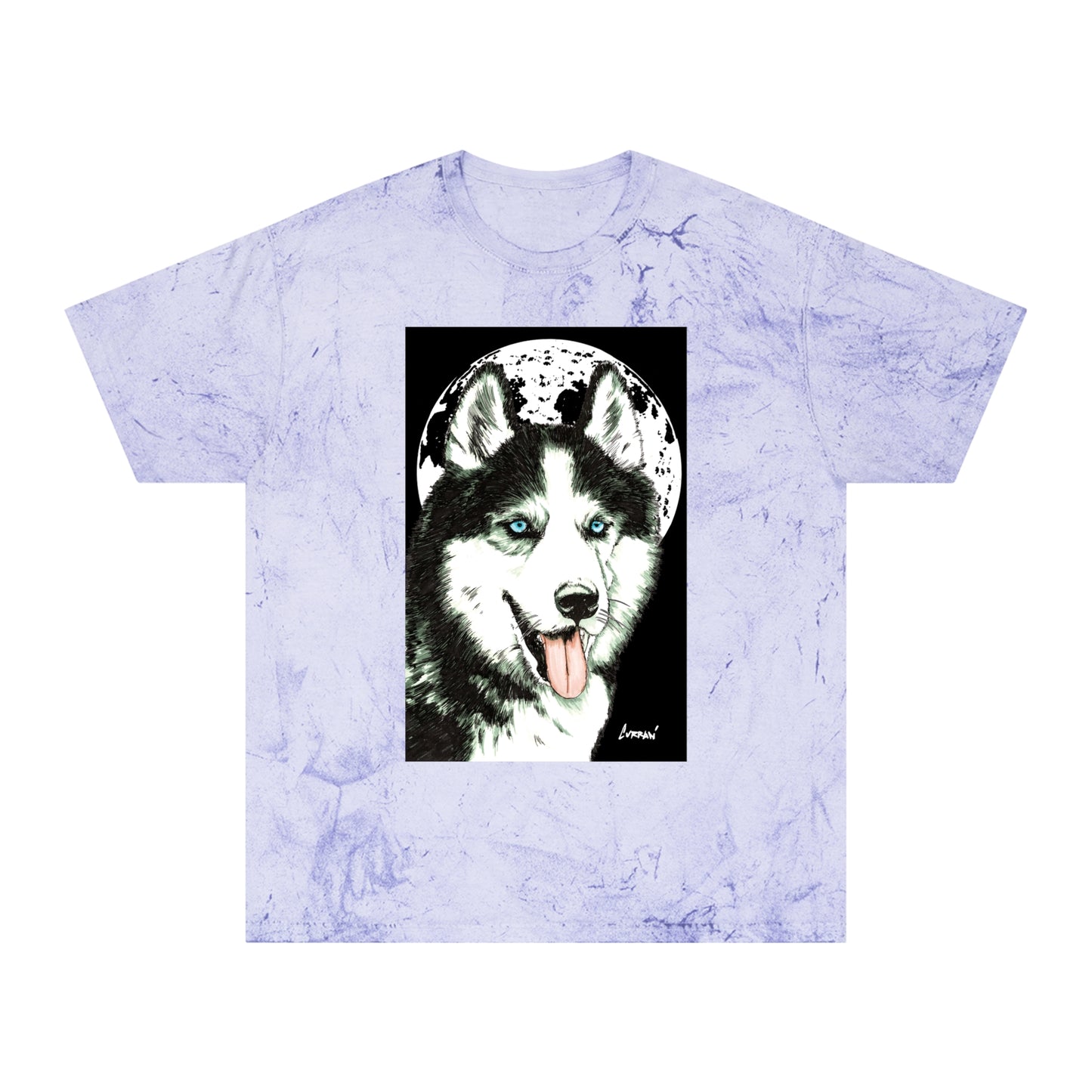 Siberian Husky Moon Graphic Tee for Animal Lovers