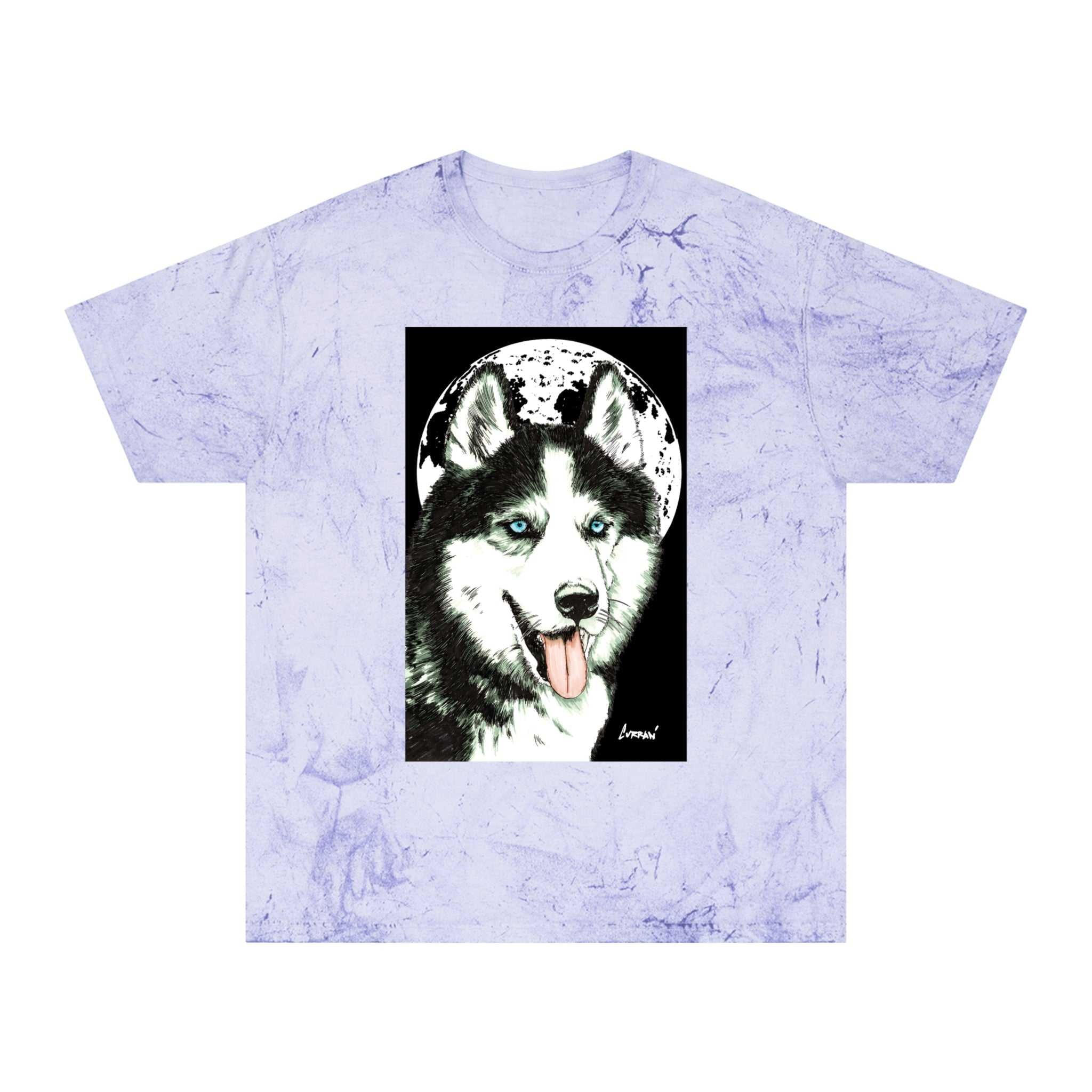 Siberian Husky Moon Graphic Tee for Animal Lovers