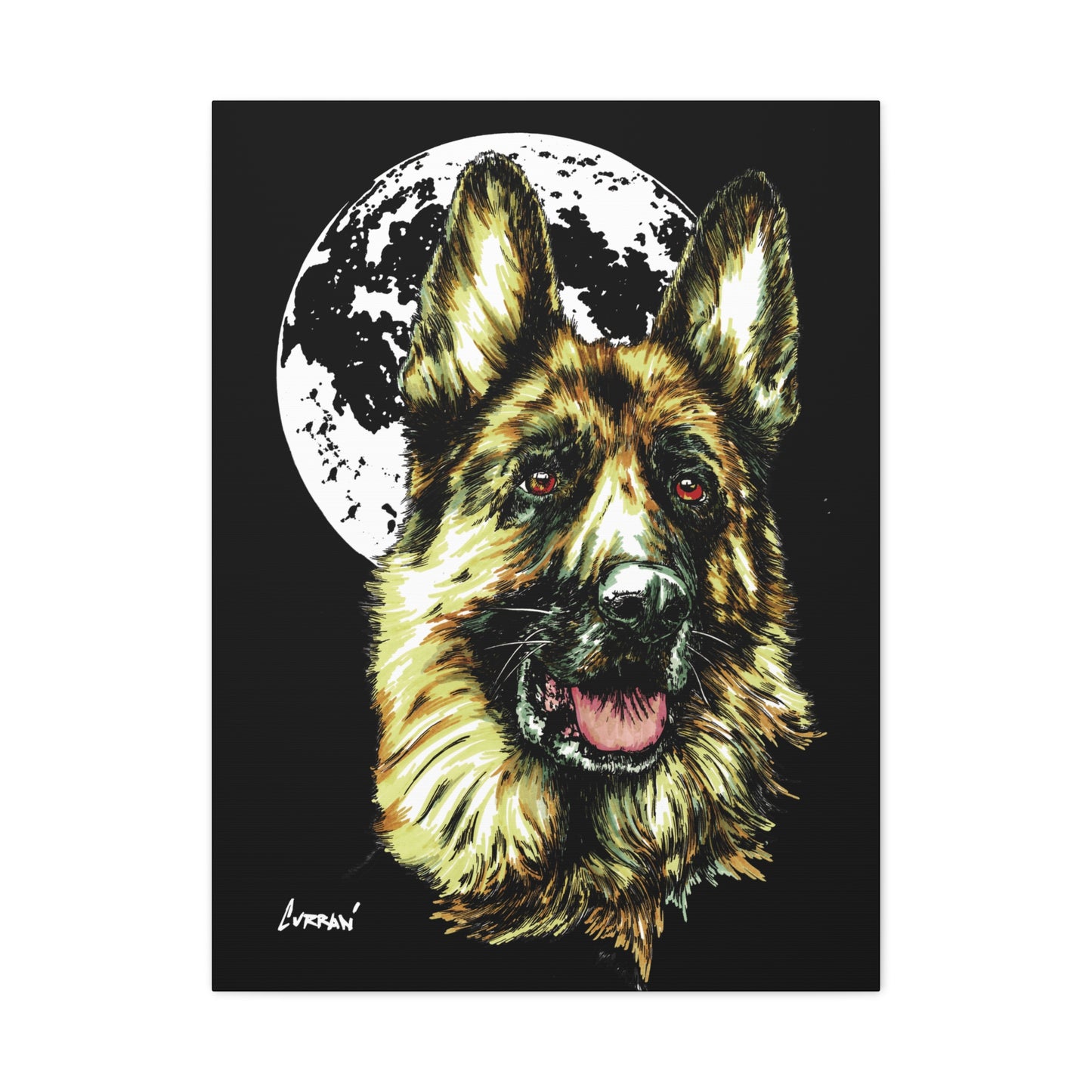 German Shepherd Print, Hand-Drawn Dog Art,