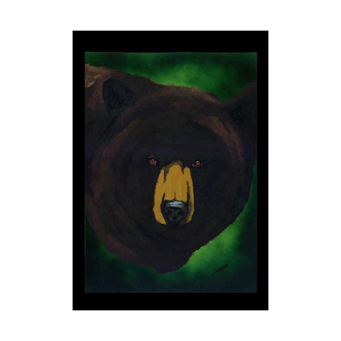 Brown Bear Nature-Inspired Satin Art Print for Animal Lovers