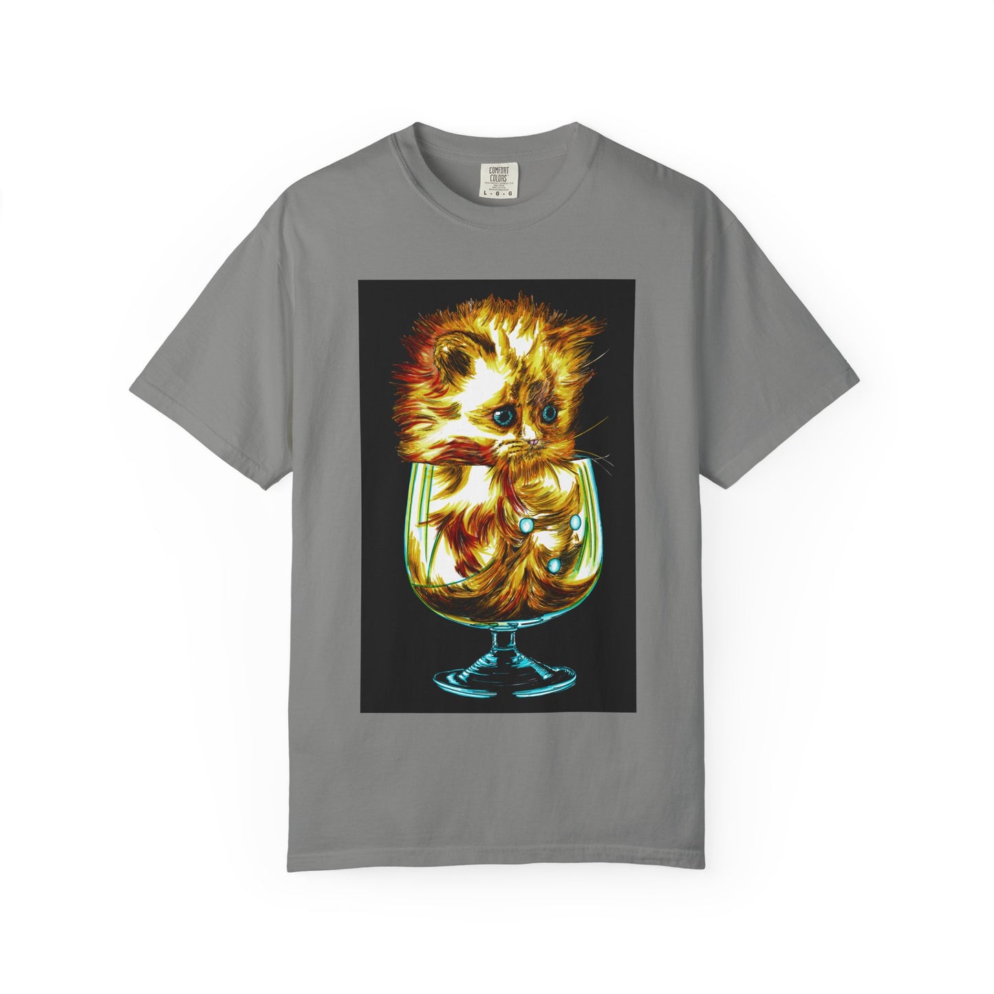 Kitten in a Glass Unisex T-shirt - Hand Drawn Art