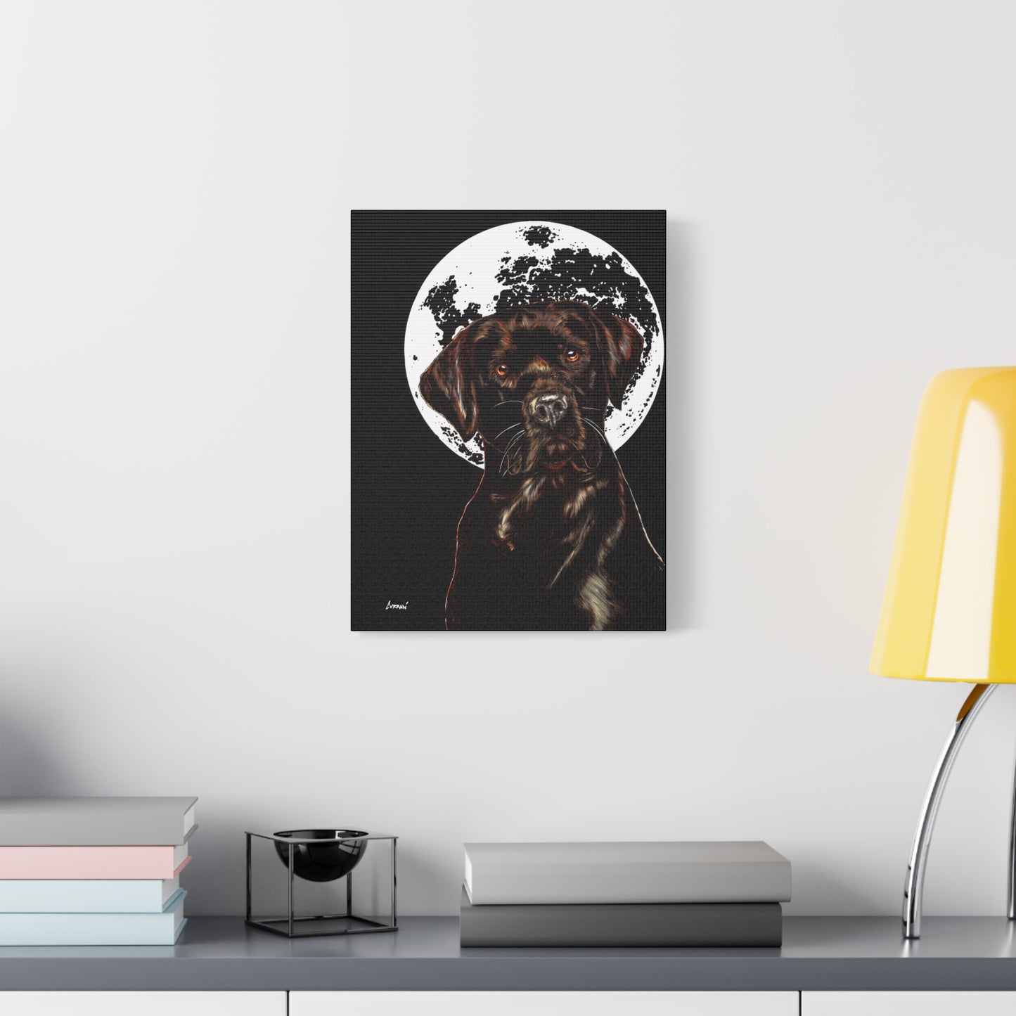 Chocolate Lab in Moonlight Wall Art Print of the Original