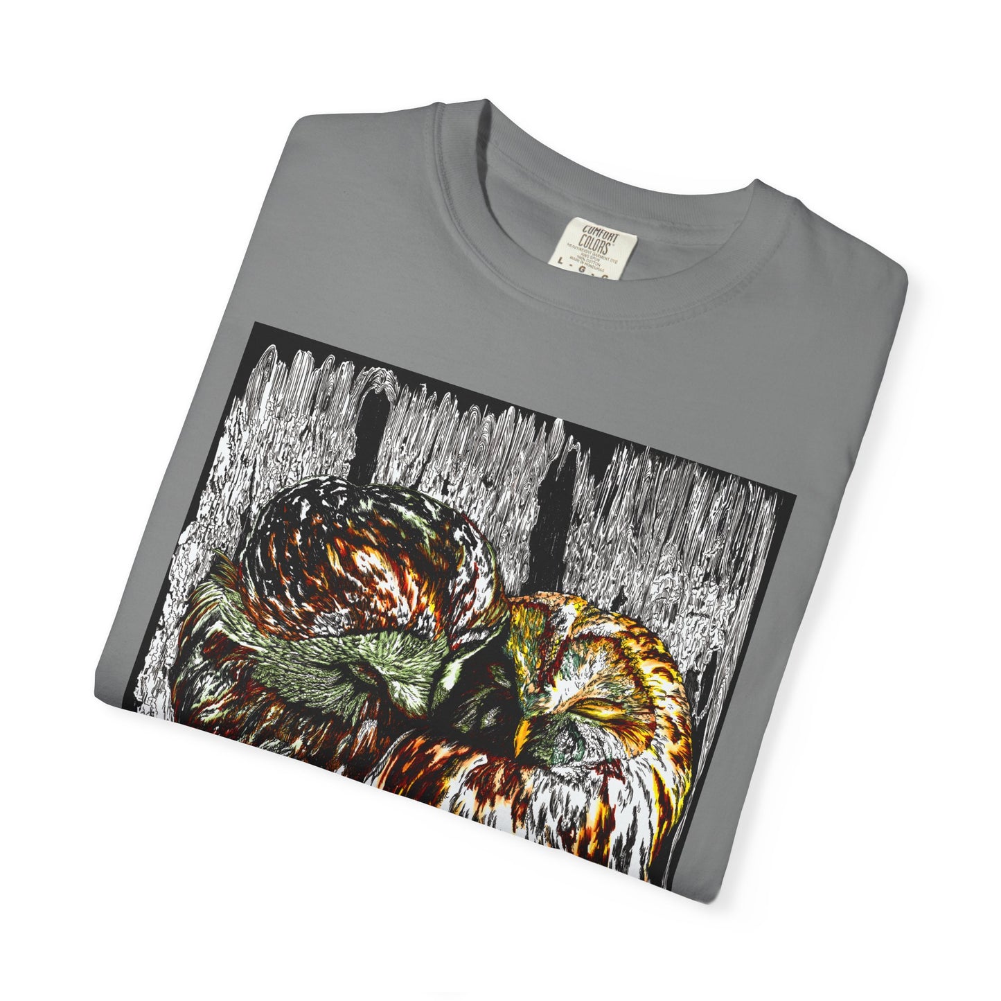 Owls in a Tree Unisex Garment-Dyed T-Shirt