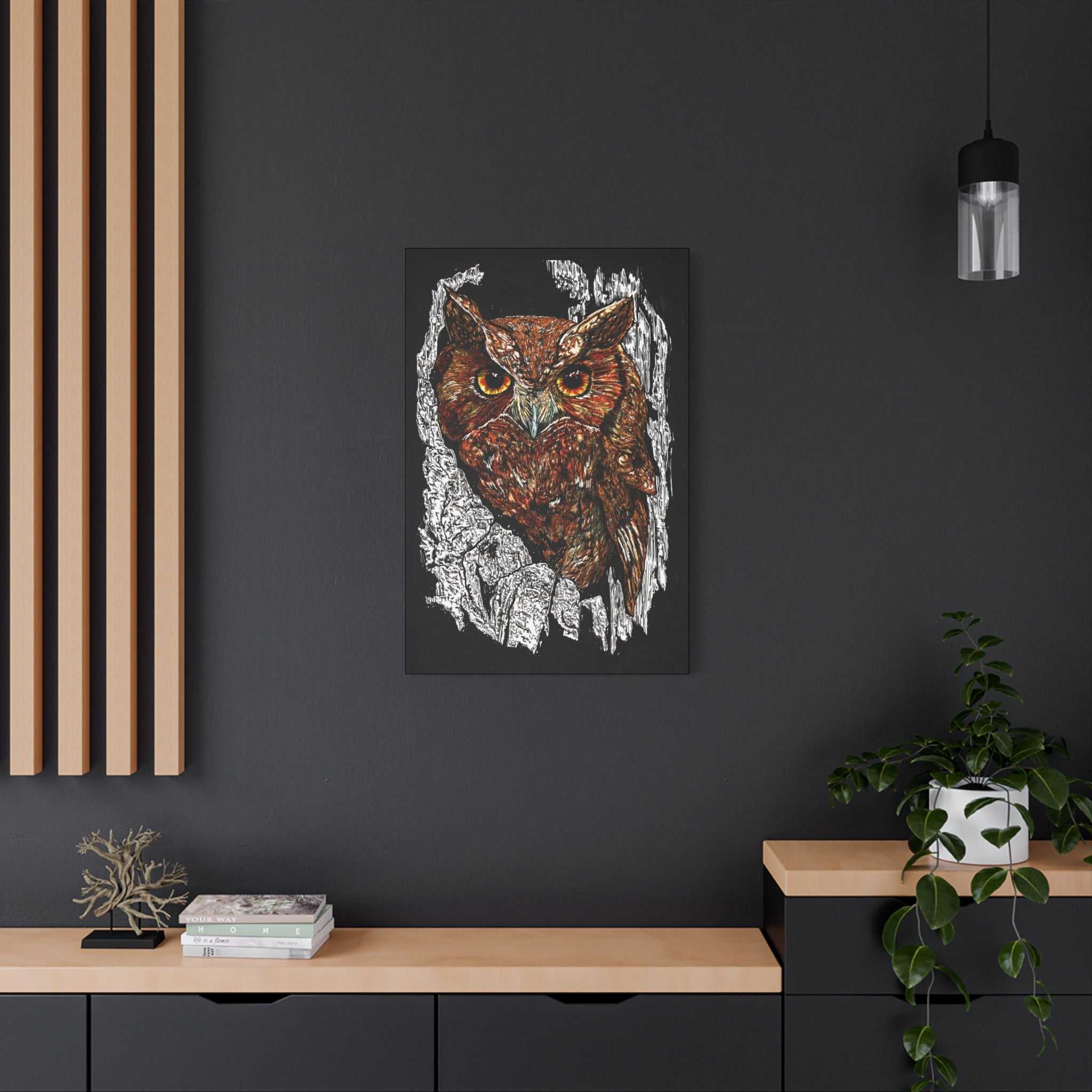 Owls in a Tree Wall Art Canvas Print of the Original,