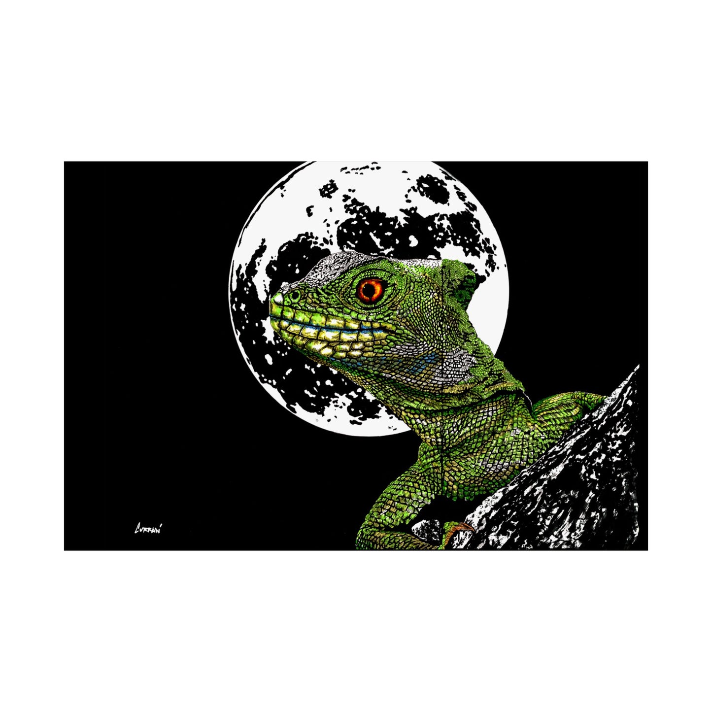 Lizard Moon Satin Poster | 300gsm Art Print for Home Décor