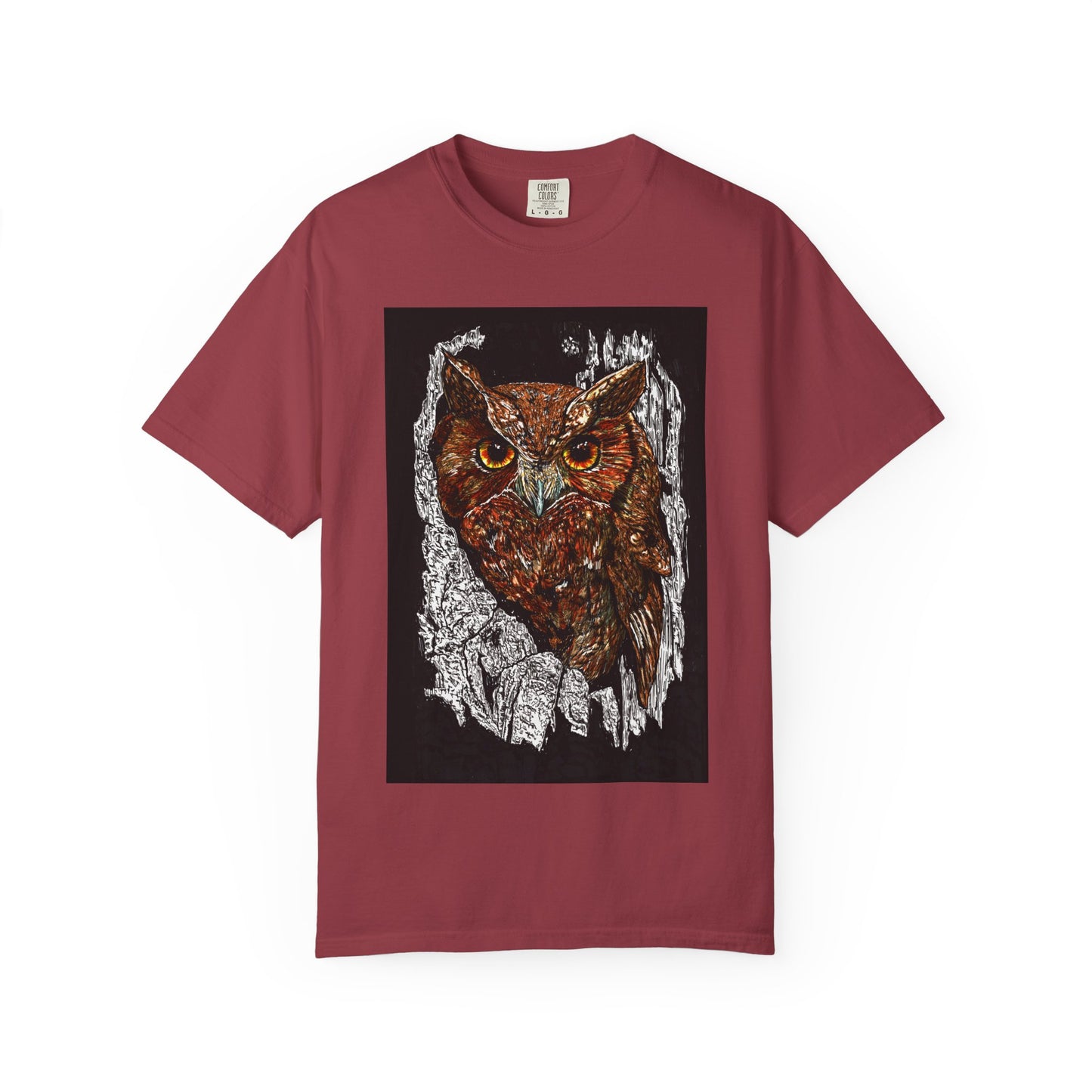 Artistic Owl Unisex Garment-Dyed T-Shirt