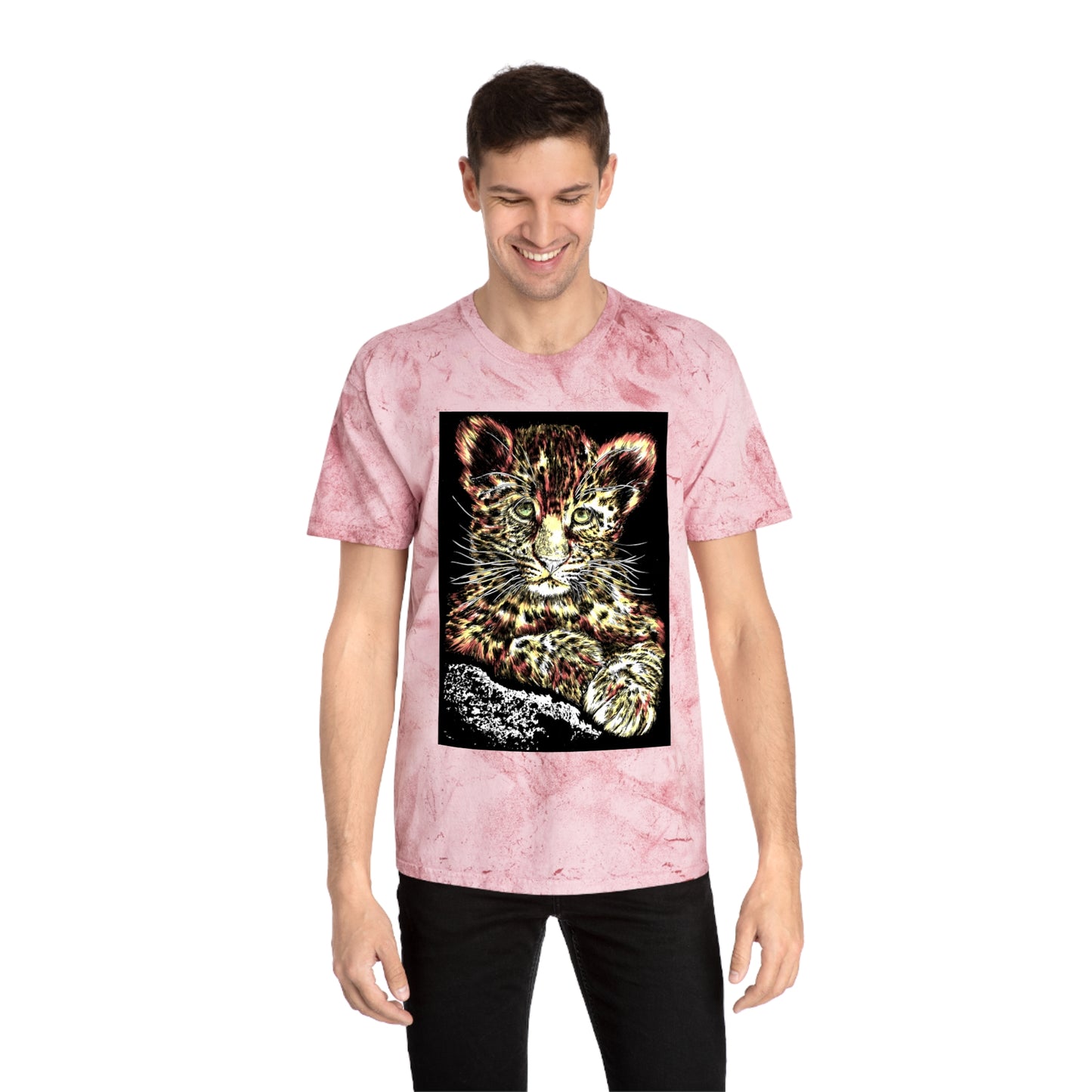 Majestic Leopard Color Blast T Shirt Original Hand Drawn Art