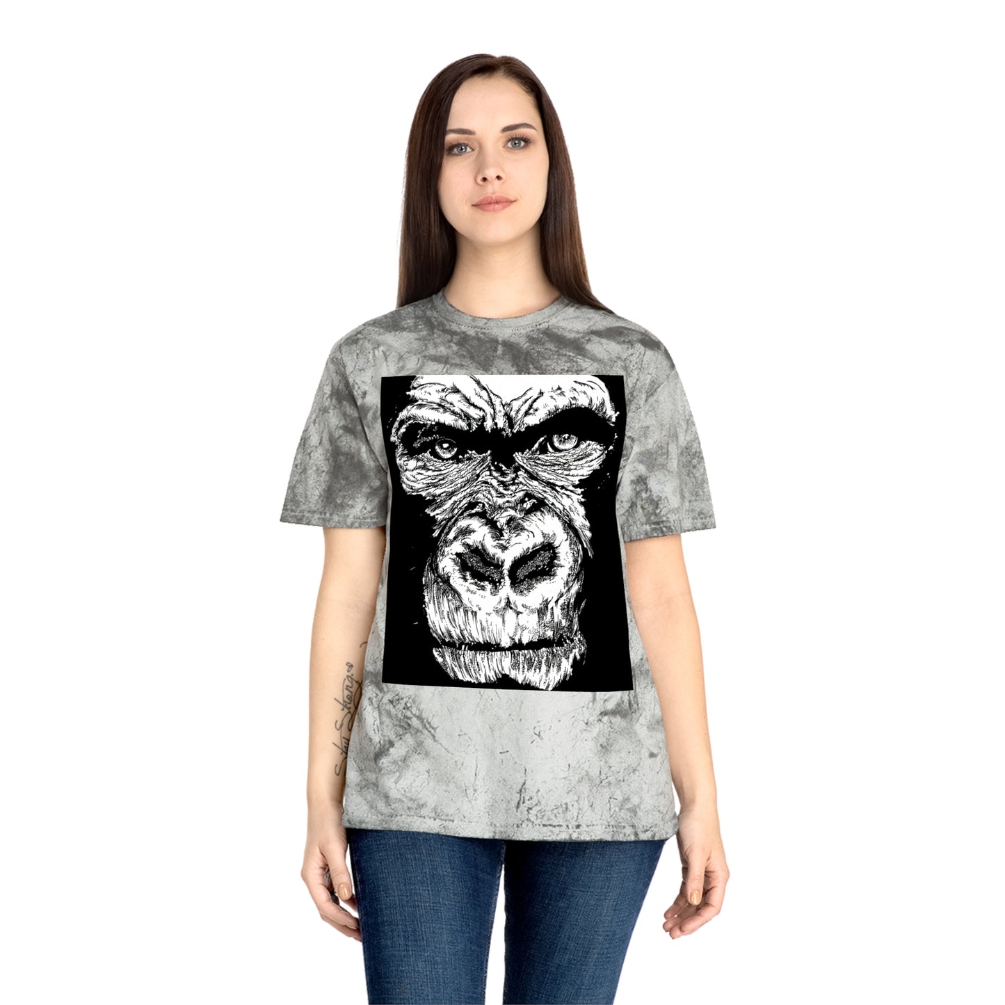 Gorilla Face Color Blast T Shirt Original Hand-Drawn Art