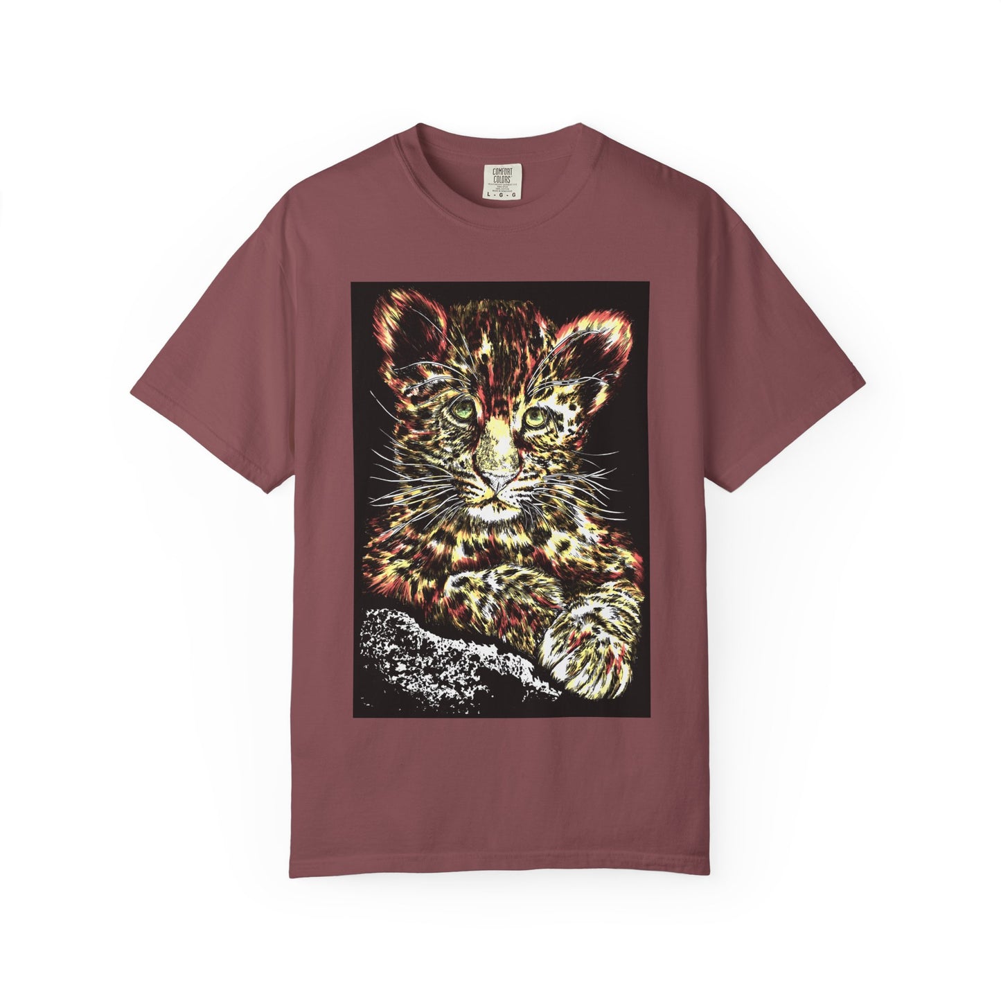 Wildlife Lovers Unisex Garment-Dyed T-shirt featuring Playful Leopard Cub