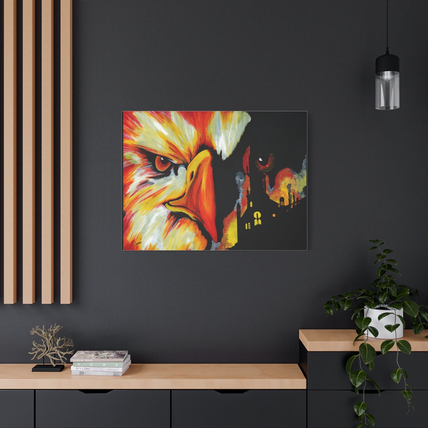 Phoenix Canvas Print, Print of my Original hand painted art printed on stretched canvas of a Phoenix