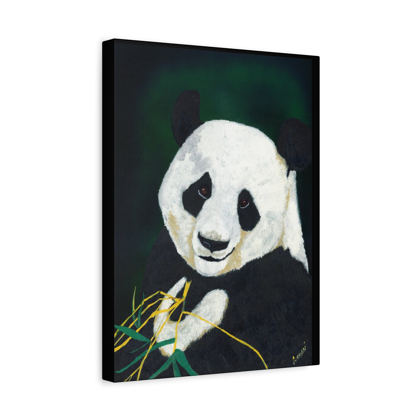 Panda Wall Art, Panda Print, Wildlife Art, Hand-Painted Panda, Nature Wall Decor, Bamboo Forest Art, Animal Lover Gift, Zen Decor. Printed on Matte Canvas, Stretched, 1.25"