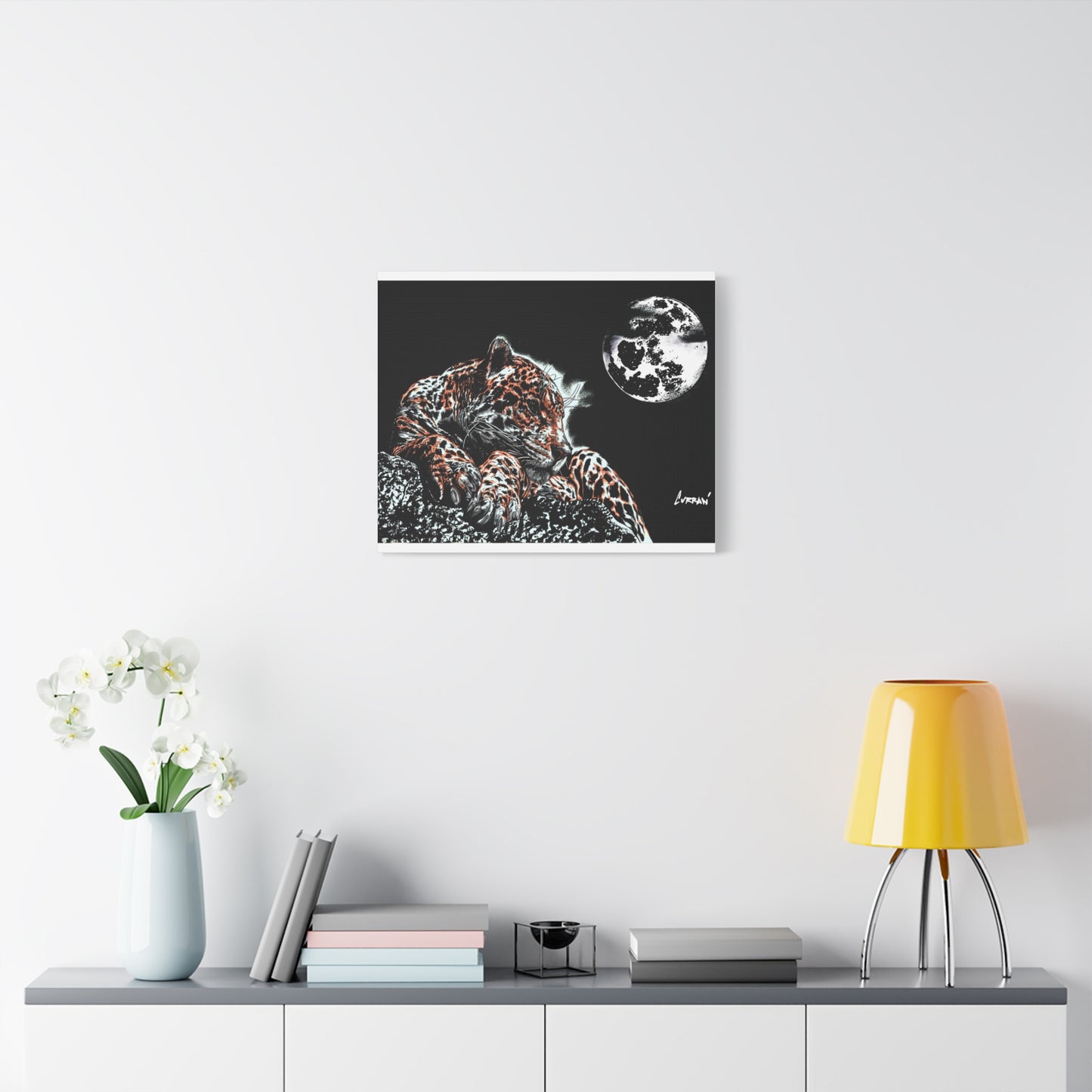 Leopard Canvas Art – Original Hand-Drawn Realistic Big Cat Wall Decor printed on Matte Canvas, Stretched, 1.25"