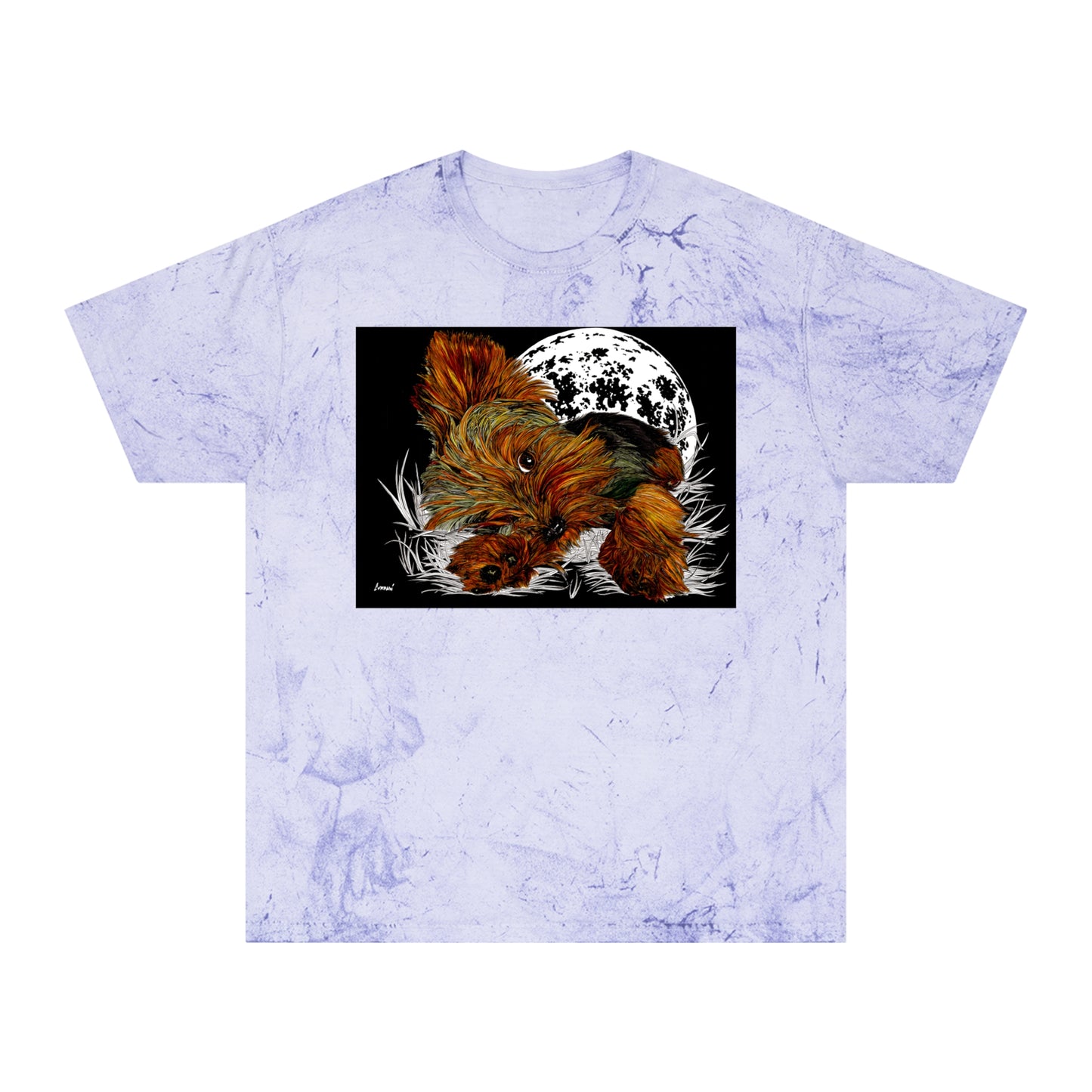 Colorful Puppy Moonlit Unisex T Shirt Perfect for Dog Lovers