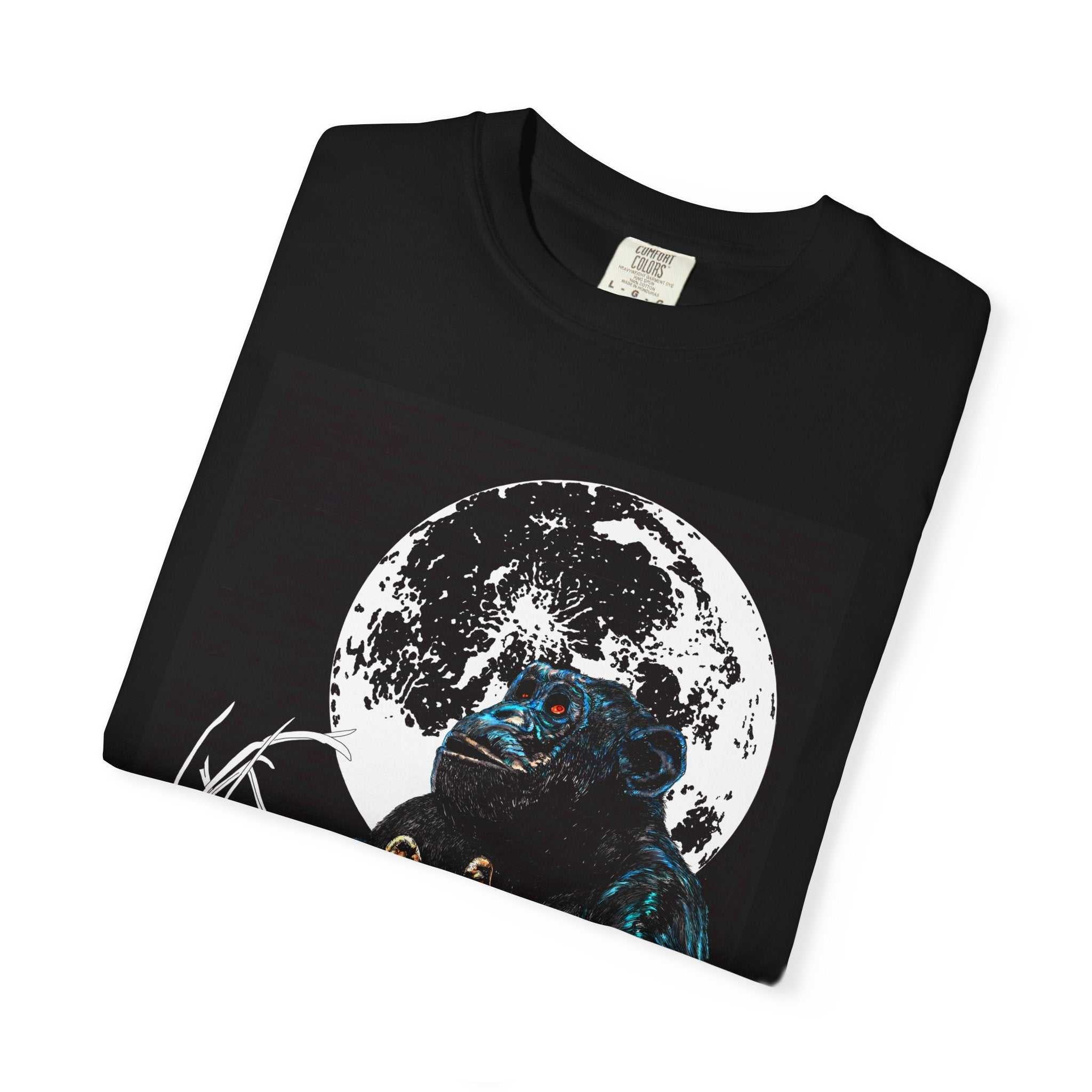 Moonlit Gorilla and Child Unisex Garment-Dyed T-Shirt