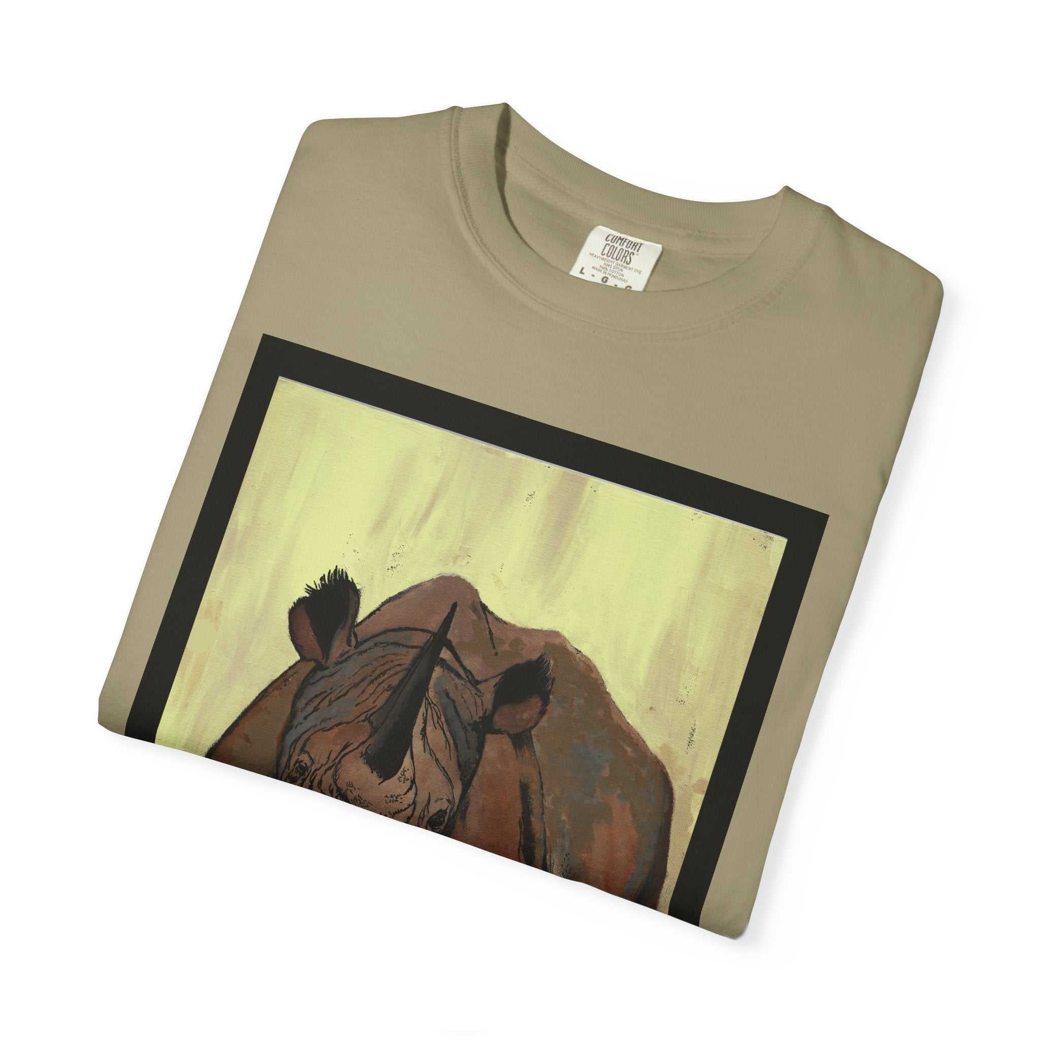 Perfect blend of style and sustainability with our Wildlife Rhinos Unisex Garment-Dyed T-Shirt - Eco-Friendly Nature Art. Stand out in nature-inspired fashion!