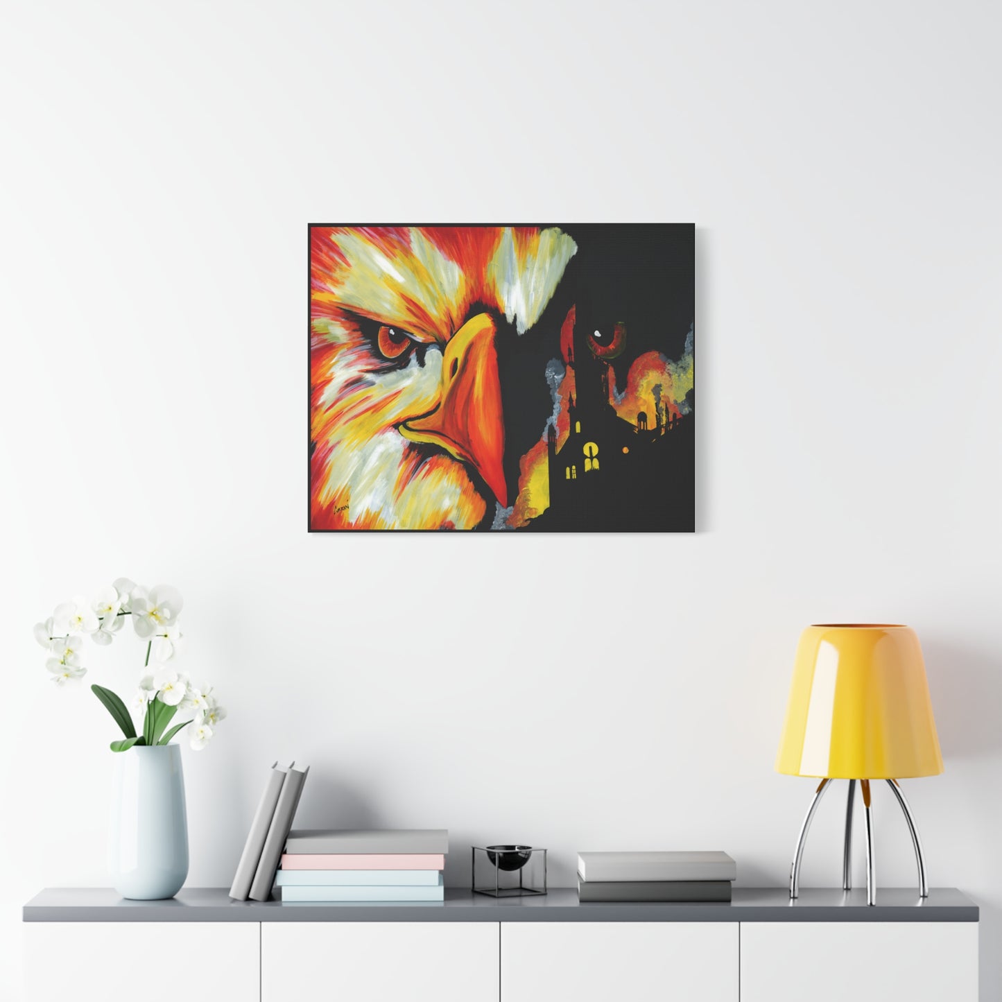 Phoenix Canvas Print, Print of my Original hand painted art printed on stretched canvas of a Phoenix