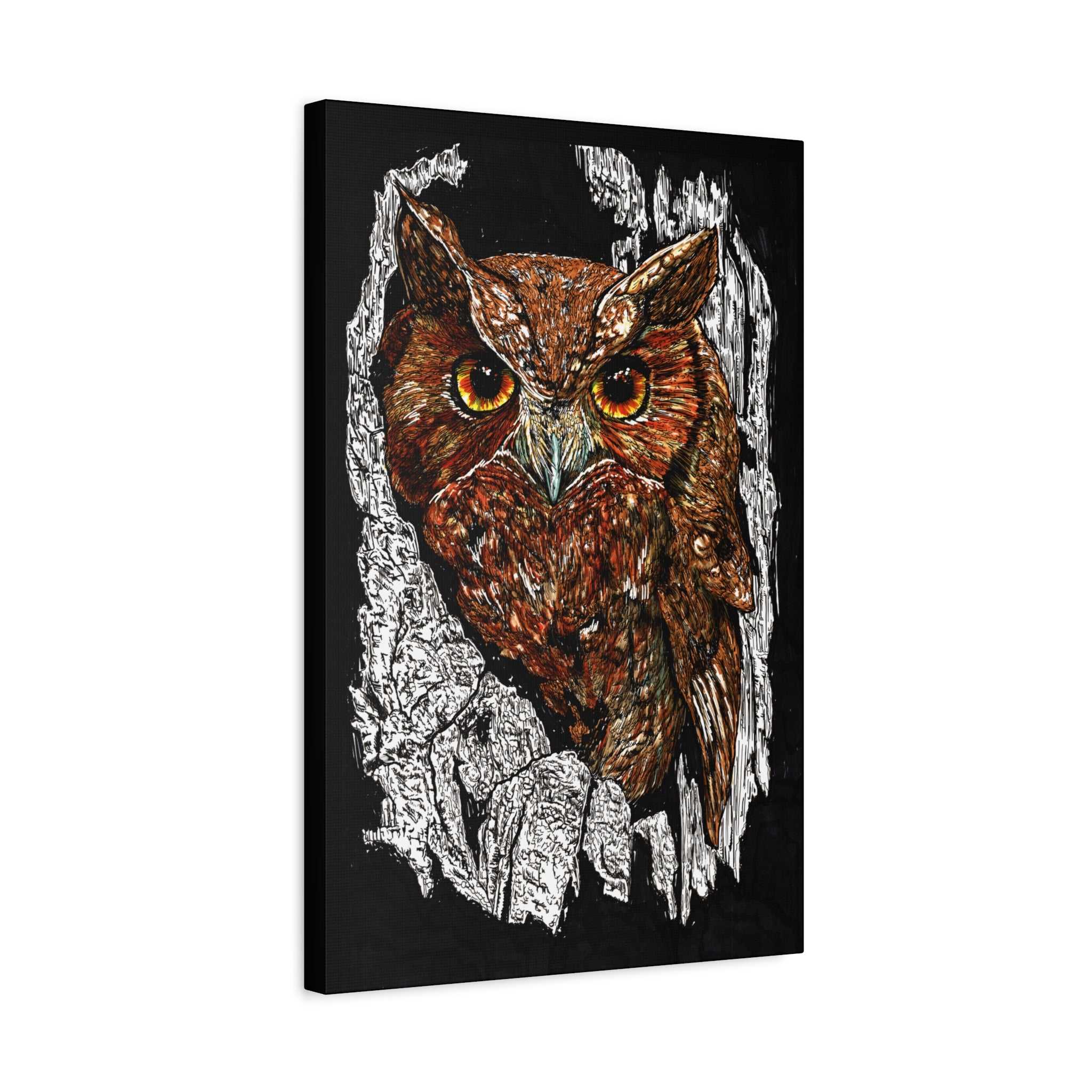Owls in a Tree Wall Art Canvas Print of the Original,
