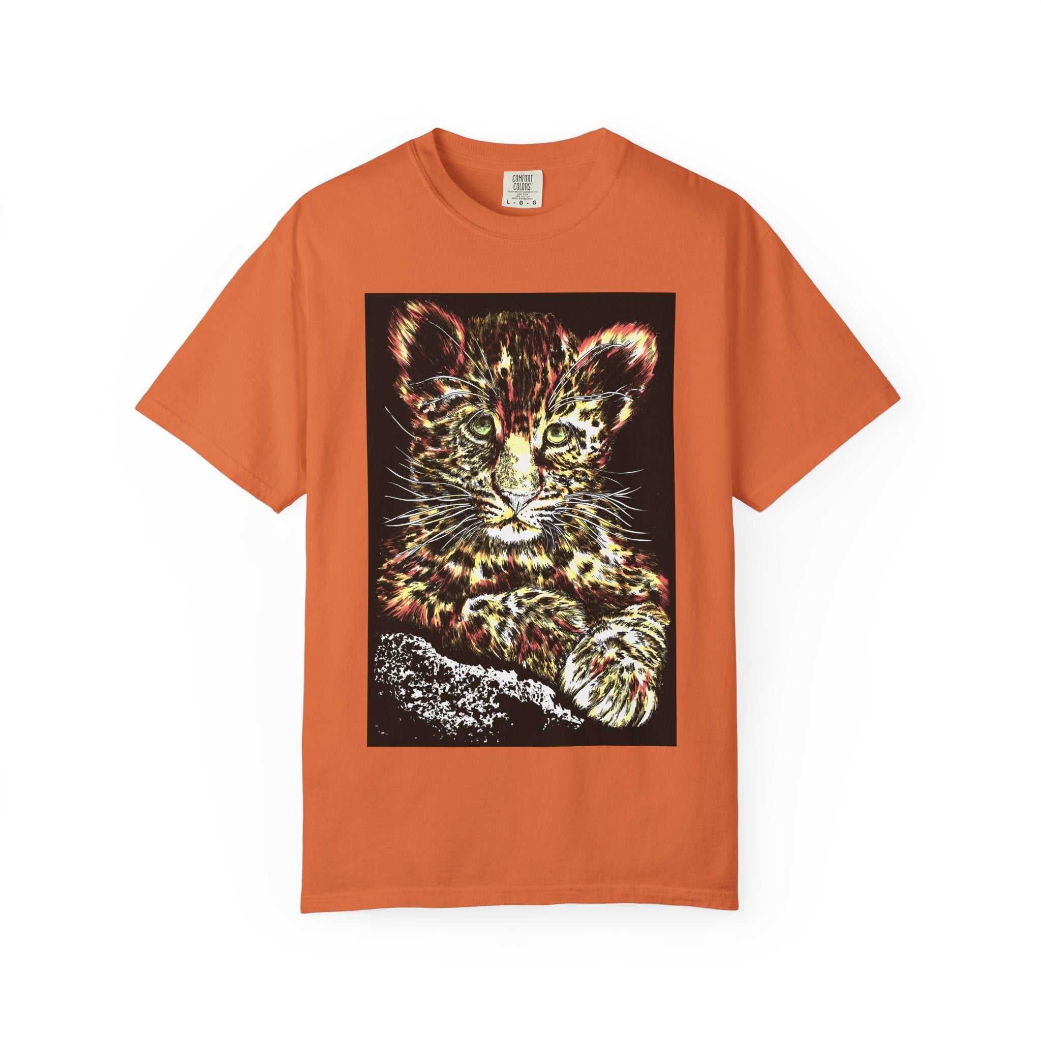 Turn heads with our wildlife Unisex Garment-Dyed T-shirt featuring Playful Leopard Cub. Perfect blend of style and comfort. Shop now!