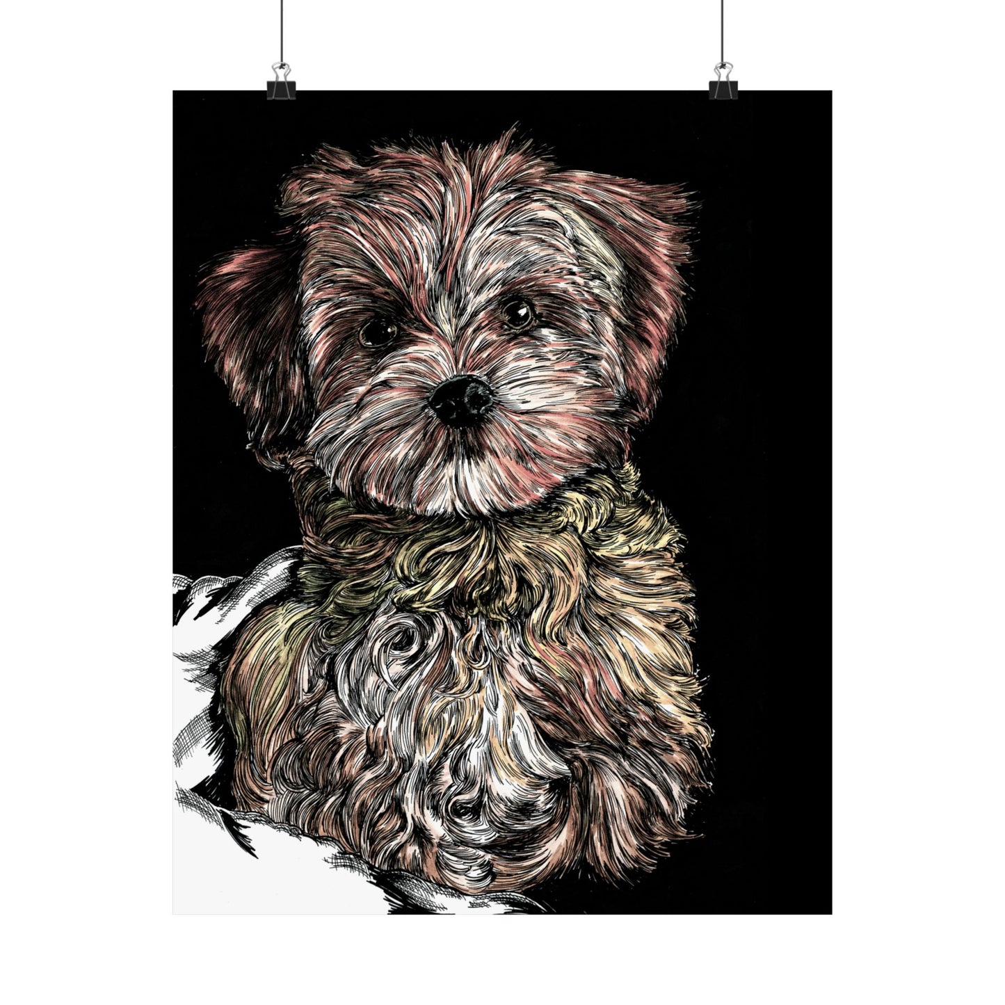 Custom Dog Portrait Satin Poster | 300gsm Pet Art Print
