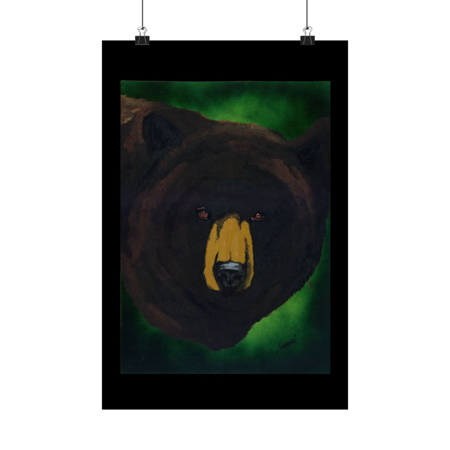 Brown Bear Nature-Inspired Satin Art Print for Animal Lovers