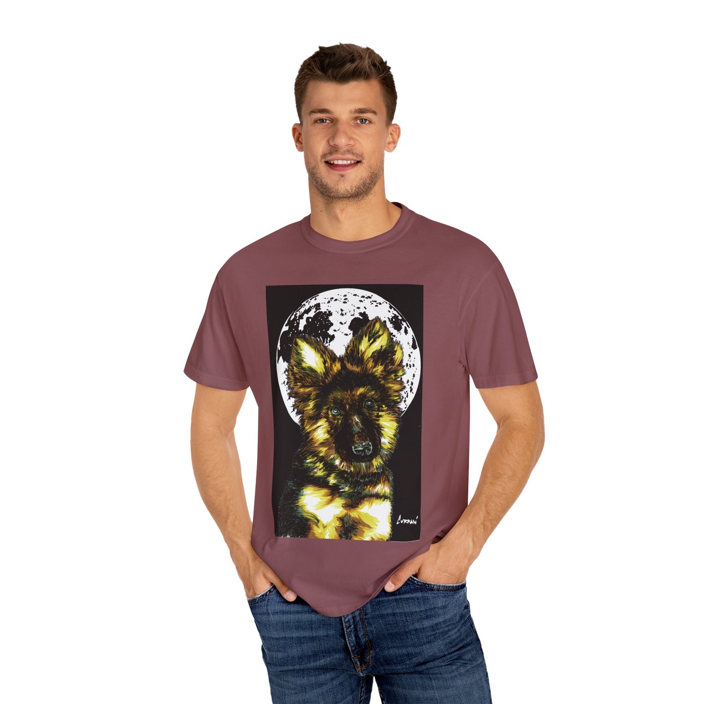 German Sheppard Puppy Unisex T-shirt - Hand Drawn Art