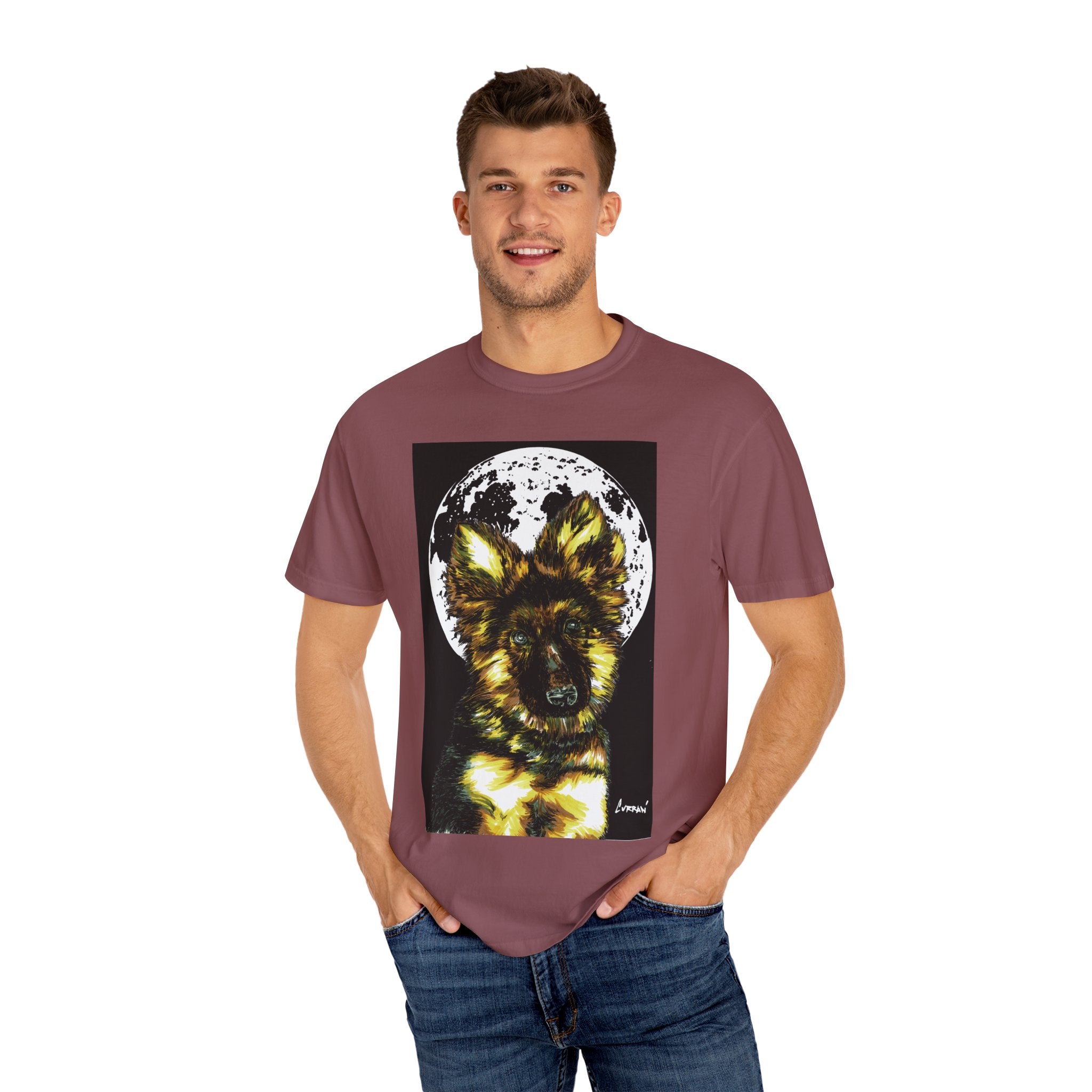 German Sheppard Puppy Unisex T-shirt - Hand Drawn Art