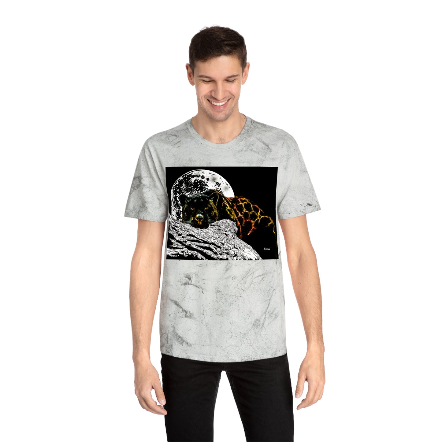 Panther in the Moonlight T Shirt Original Hand Drawn Art