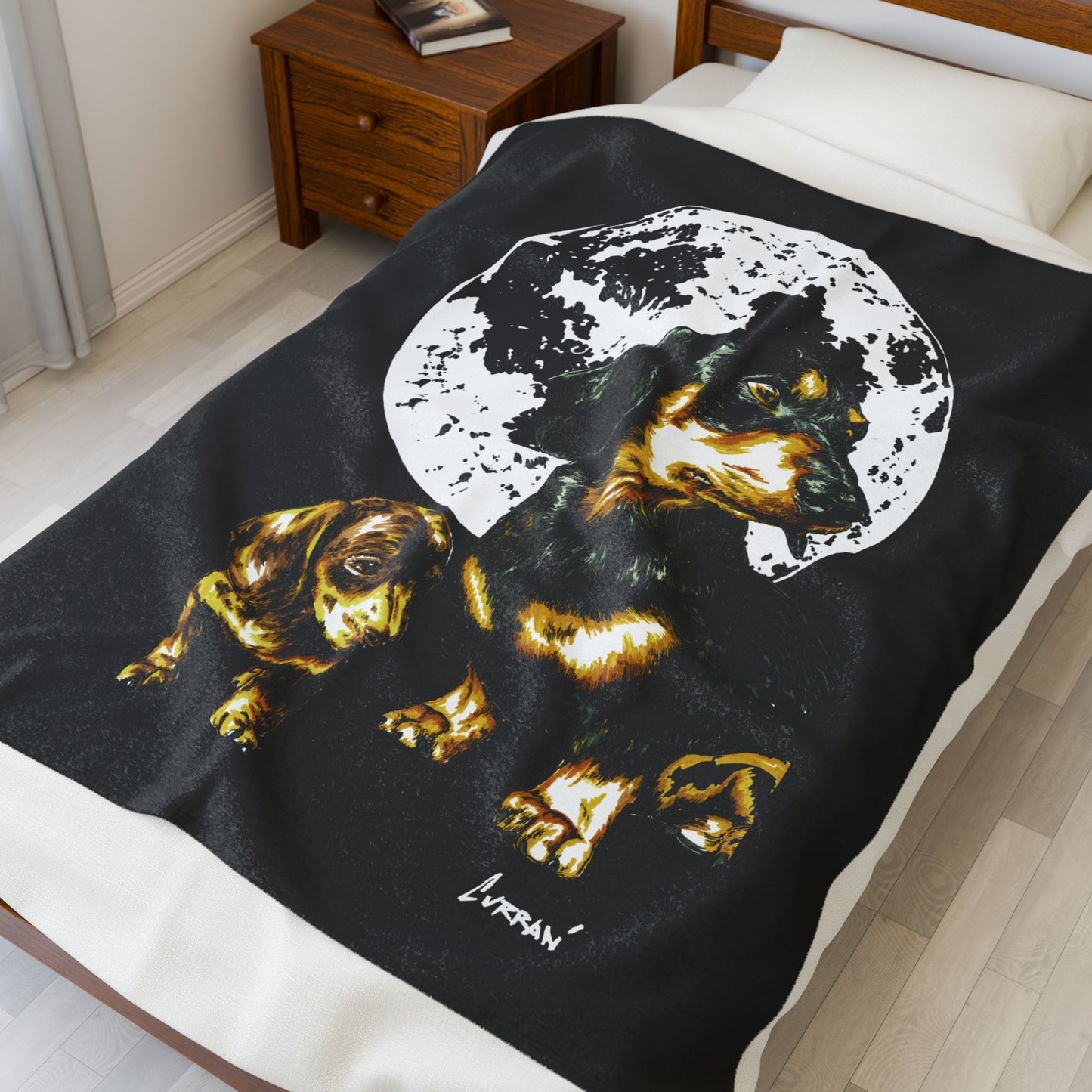 Dachshund Moon Plush Blanket Perfect Gift for Pet Lovers
