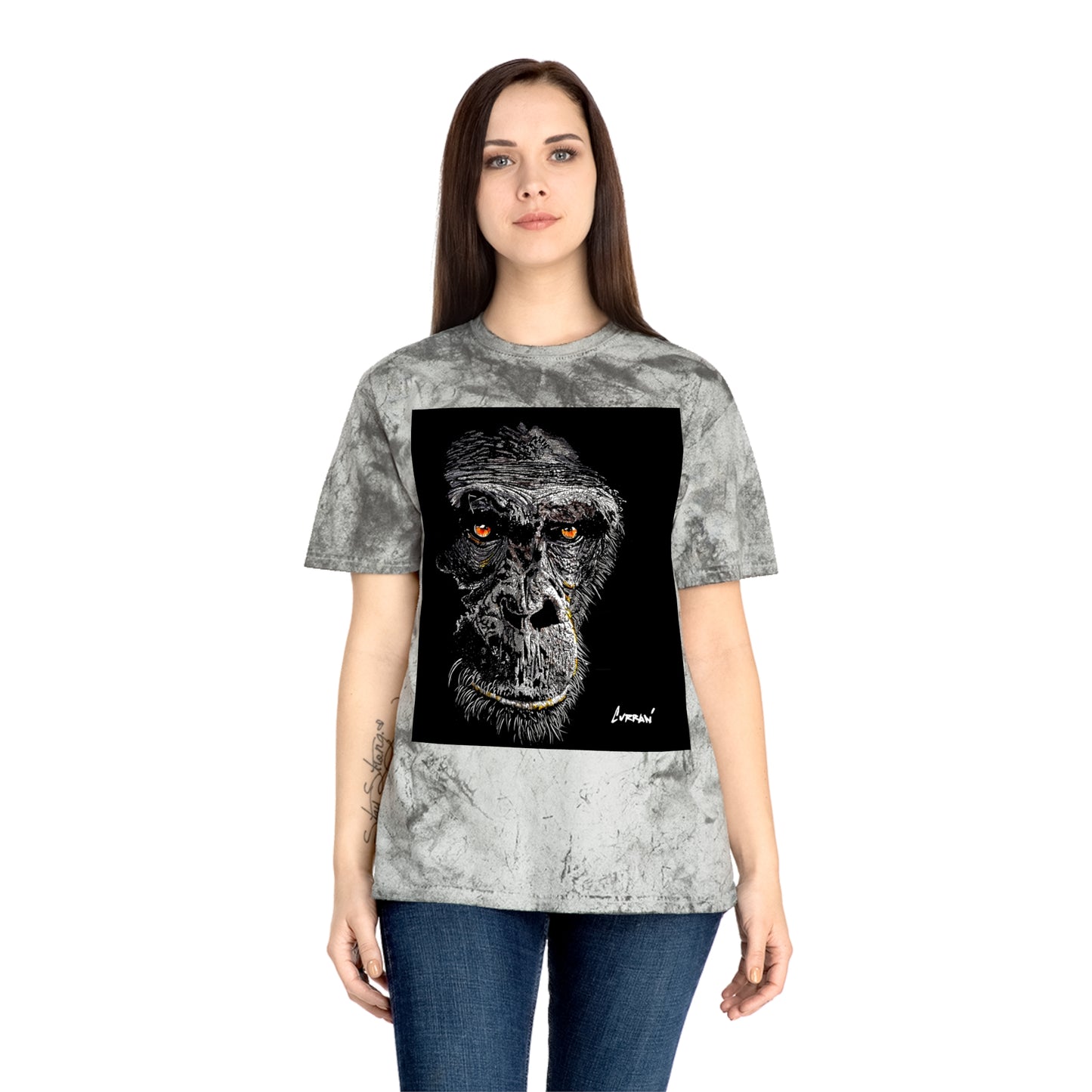 Gorilla Face Color Blast T Shirt Original Hand Drawn Art