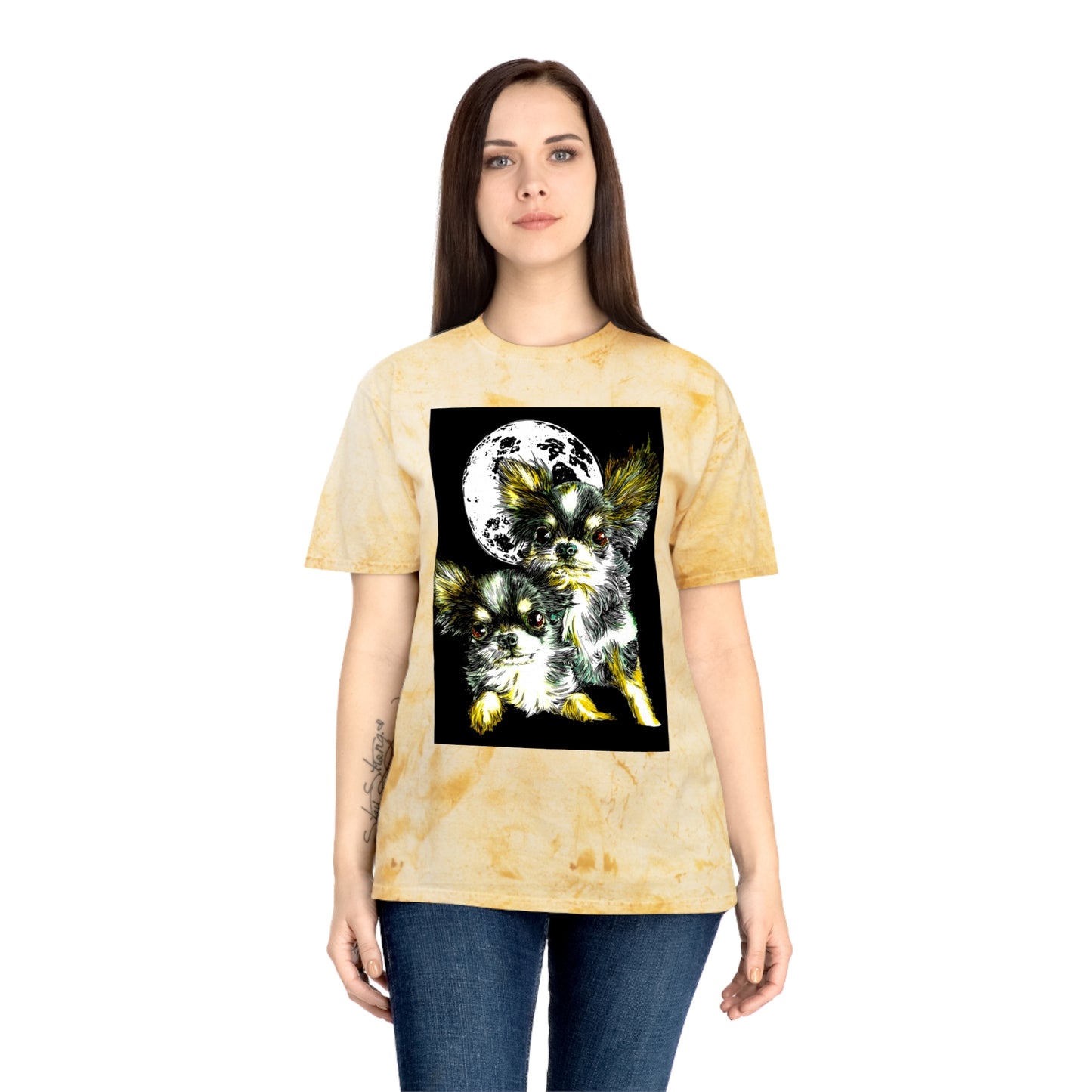 Chihuahua Unisex Color Blast T-Shirt - Moonlit Night Design