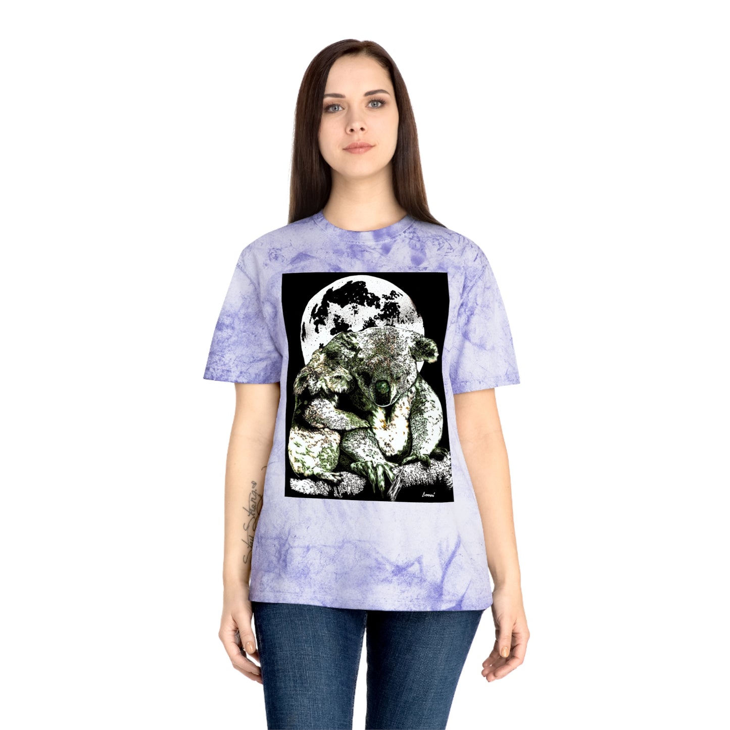 Two Koalas Color Blast T Shirt Original Hand Drawn Art