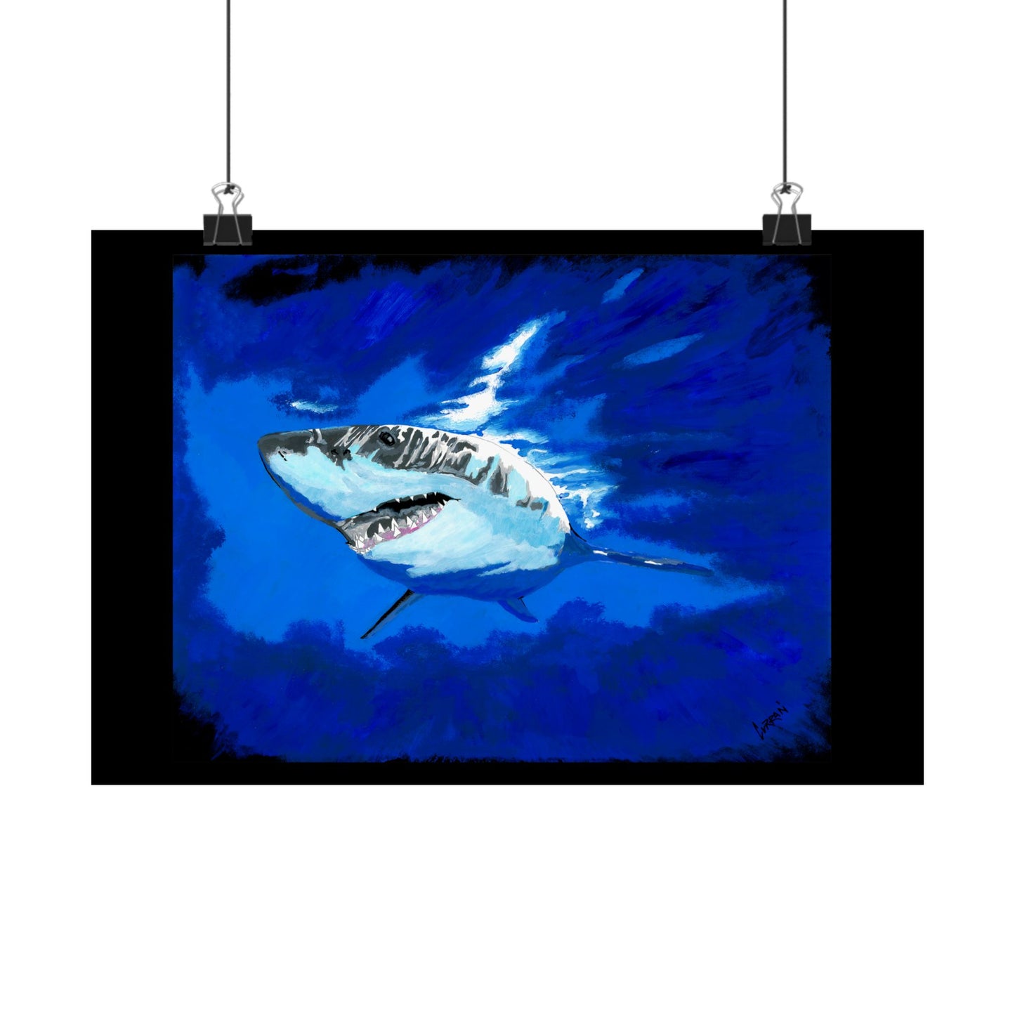 Ocean Adventure Shark Satin Poster (300gsm) - Vibrant Wall Art for Marine Life Lovers