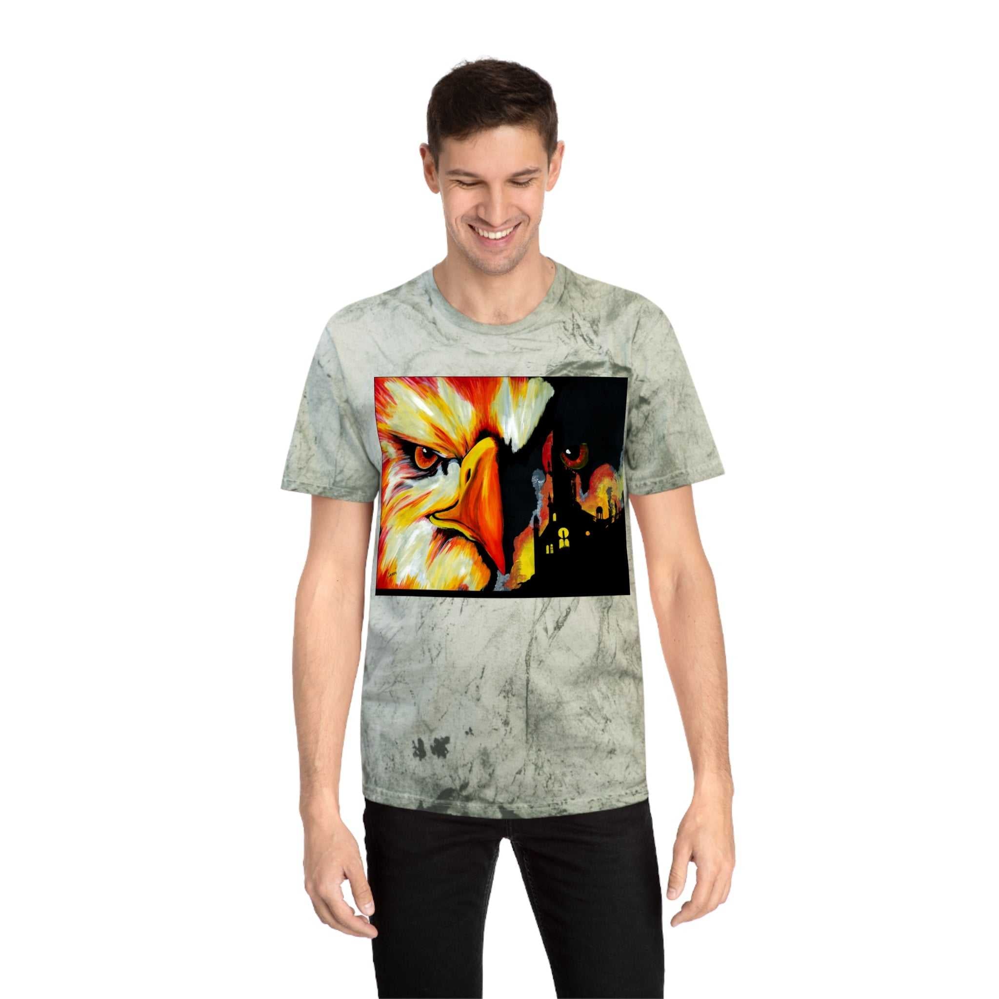 Phoenix Rising Color Blast T Shirt Original Hand Painted Art