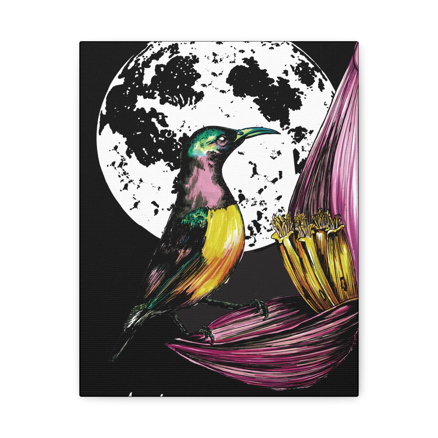 Hummingbird Wall Art Print of the Original, hand drawn