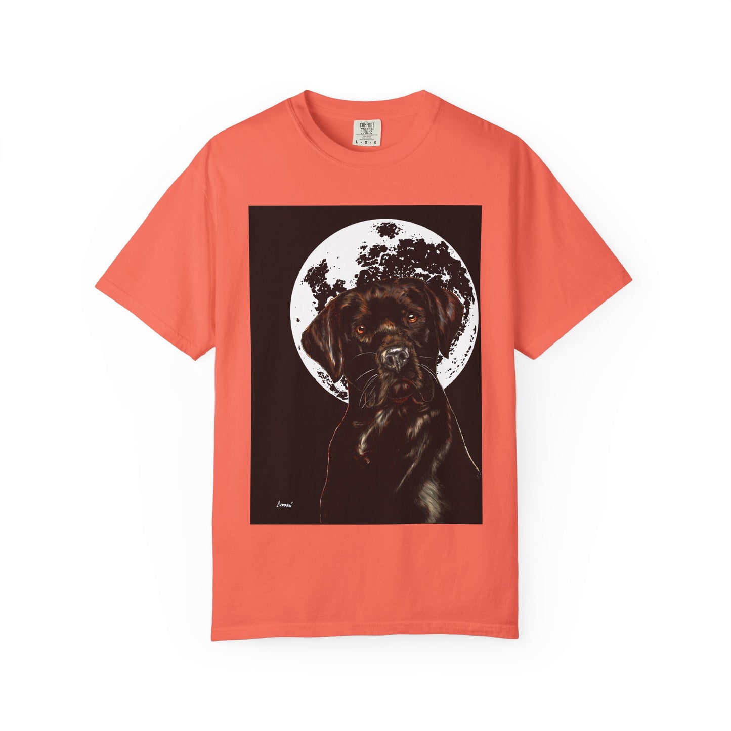 Moonlit Chocolate Lab Unisex Garment-Dyed T-Shirt