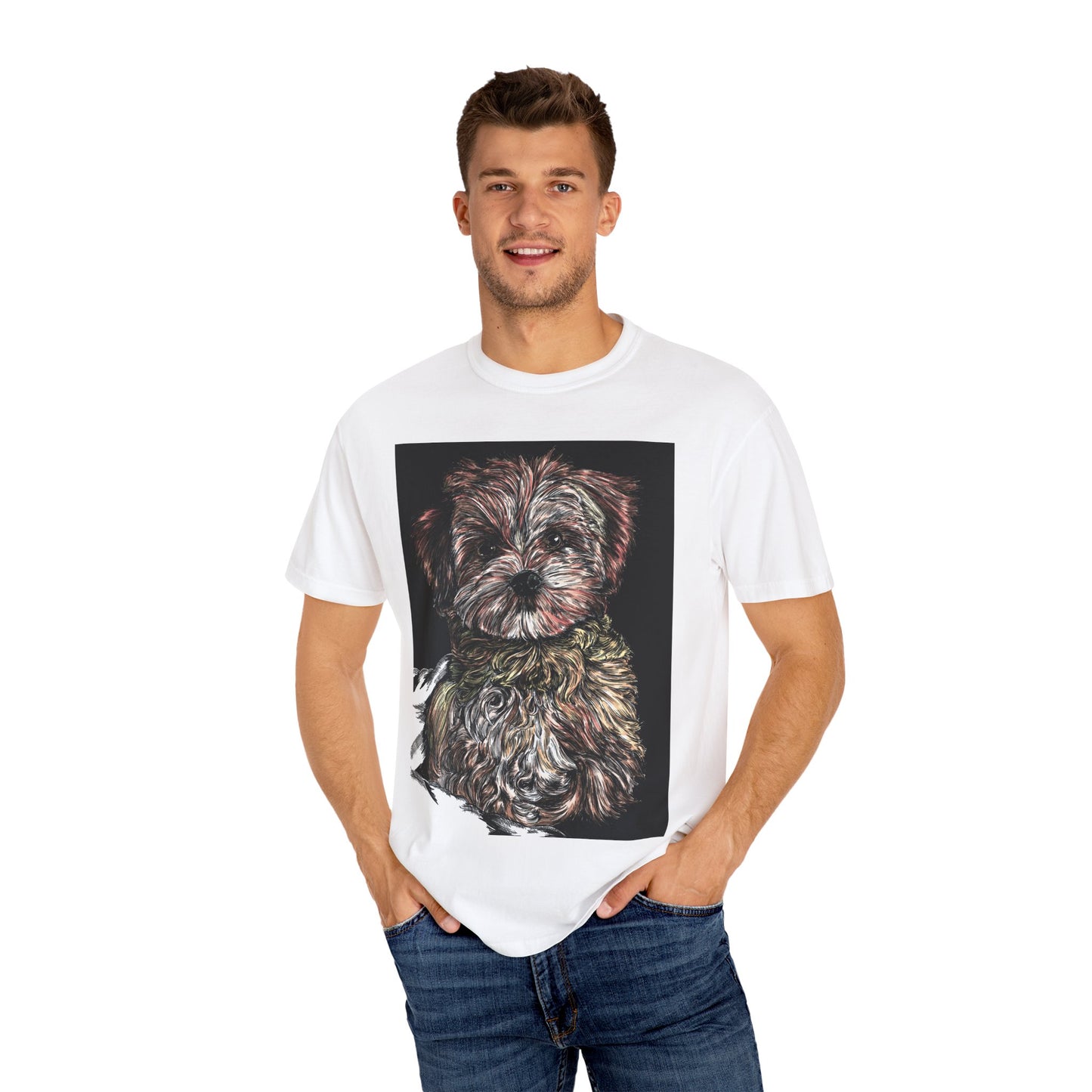 Puppy Art Unisex Garment-Dyed T-Shirt – Original Hand-Drawn