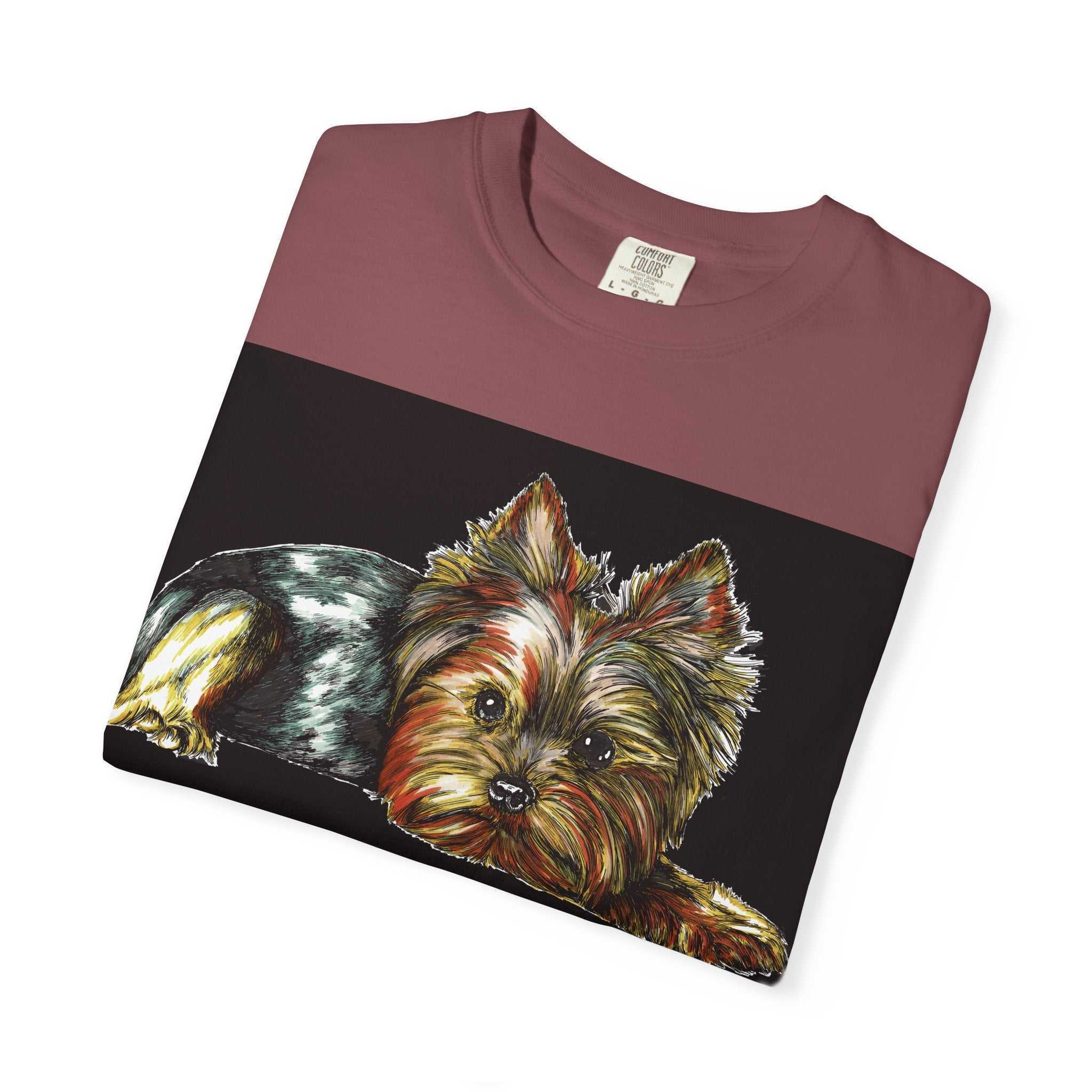 Yorkie Terrier Unisex Garment-Dyed T-Shirt