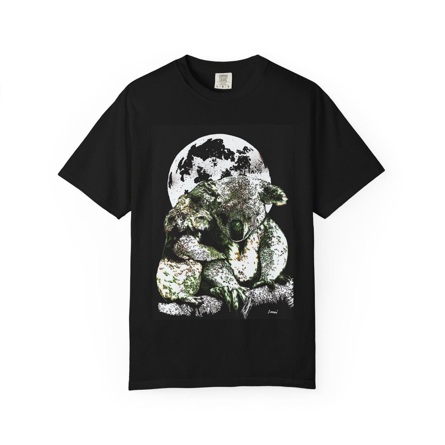Moonlit Koala T-Shirt for Nature Lovers - Unisex Garment-Dyed Eco-Friendly Tee