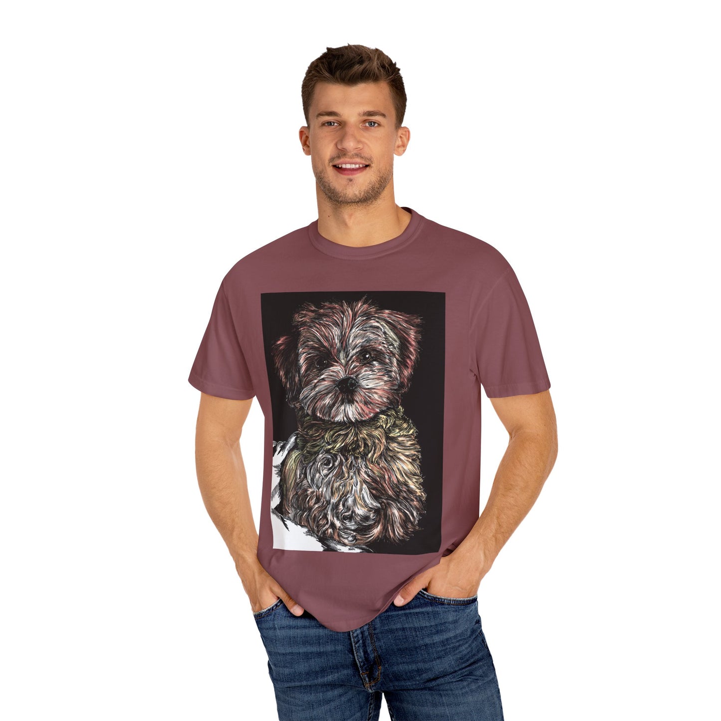 Puppy Art Unisex Garment-Dyed T-Shirt – Original Hand-Drawn