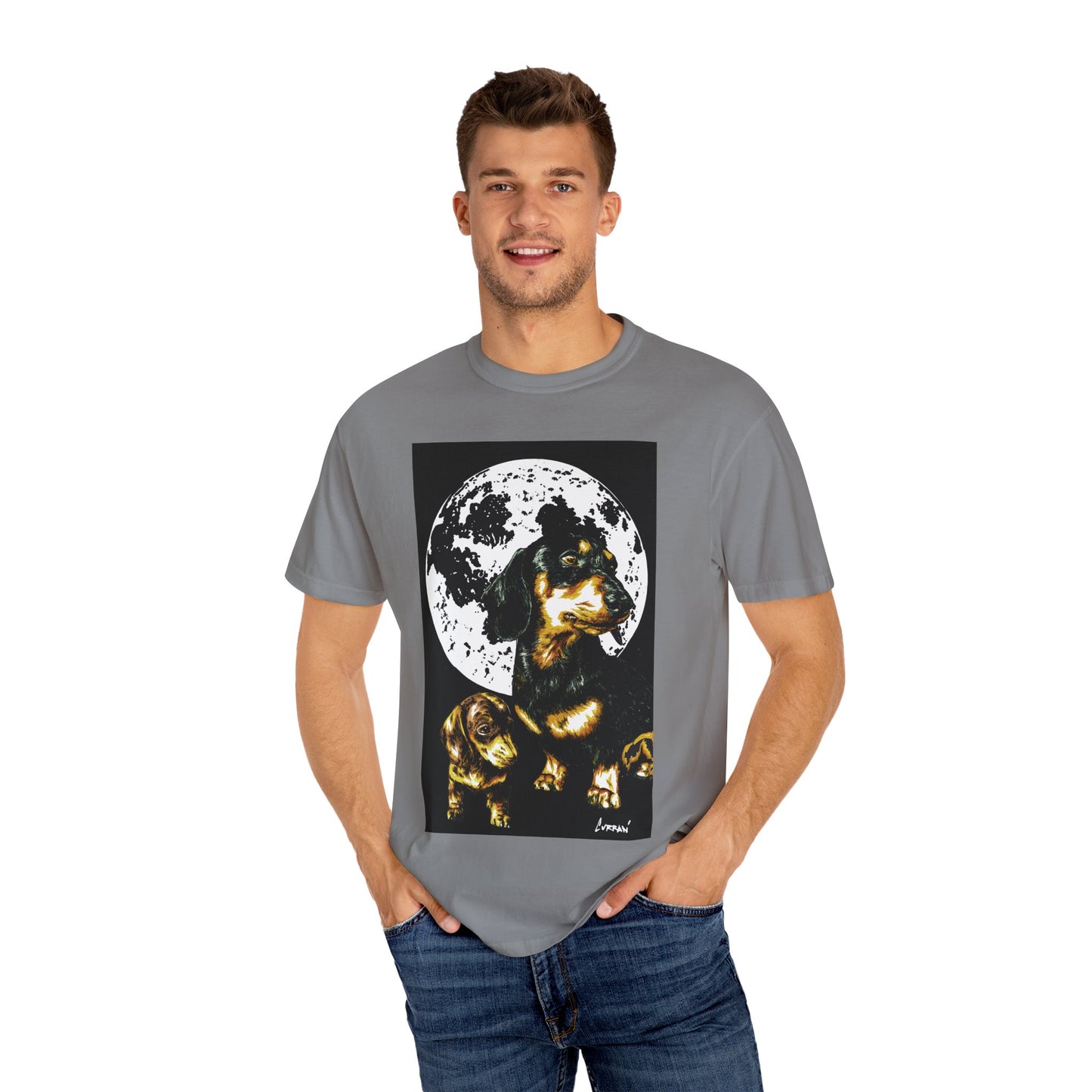 Dachshund Puppies Full Moon Dog Lovers T-Shirt
