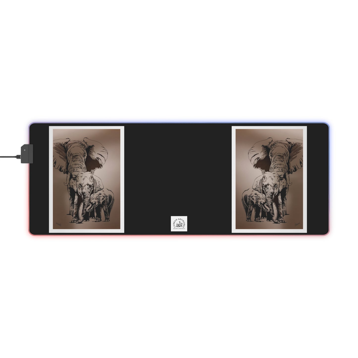 Illuminated Elephant Design Gaming Mouse Pad