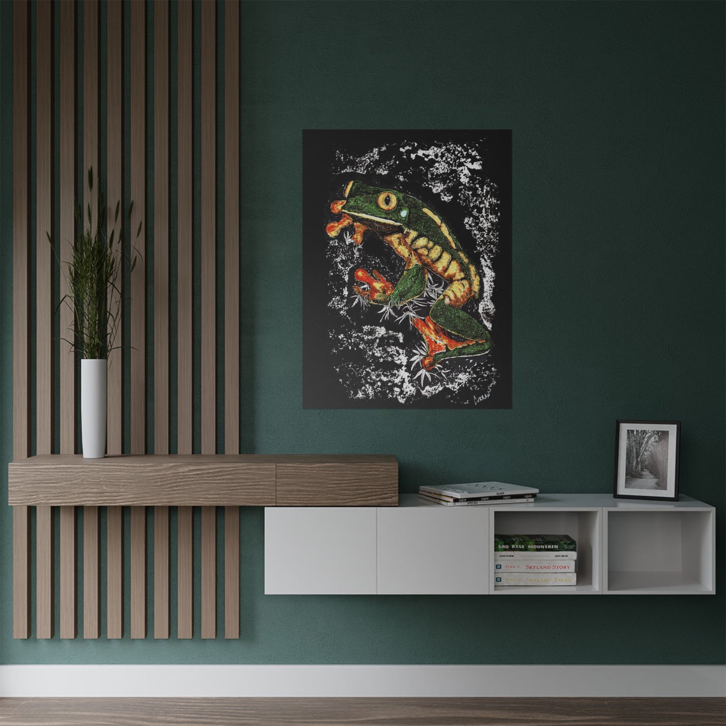 Vibrant Frog Satin Poster - 300gsm Art Print for Nature Lovers
