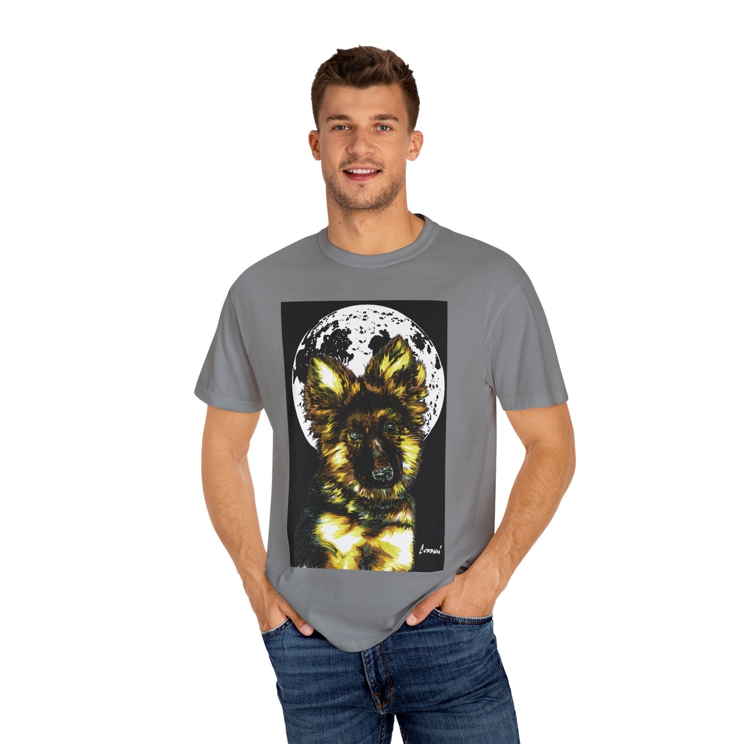 German Sheppard Puppy Unisex T-shirt - Hand Drawn Art